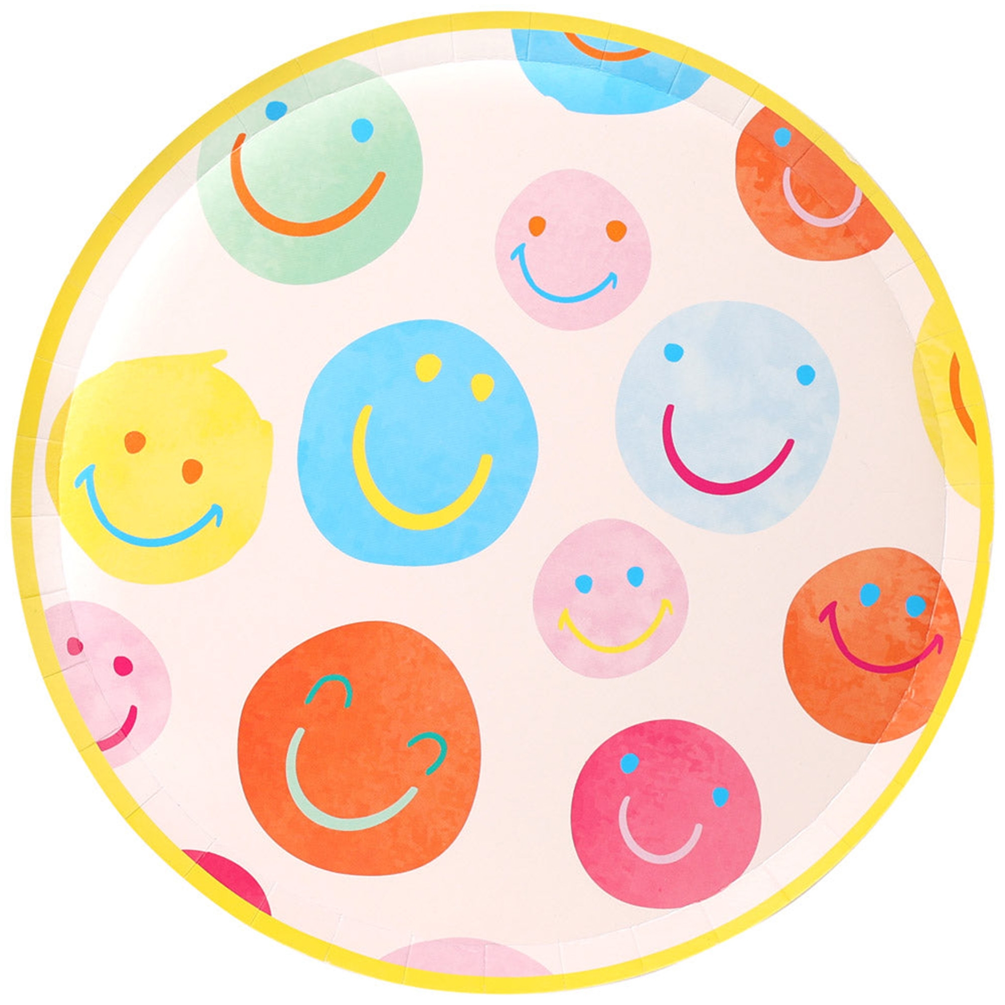 Pappteller "Happy Face" 10 Stück, 25cm Dekoration für Zuhause, Muster