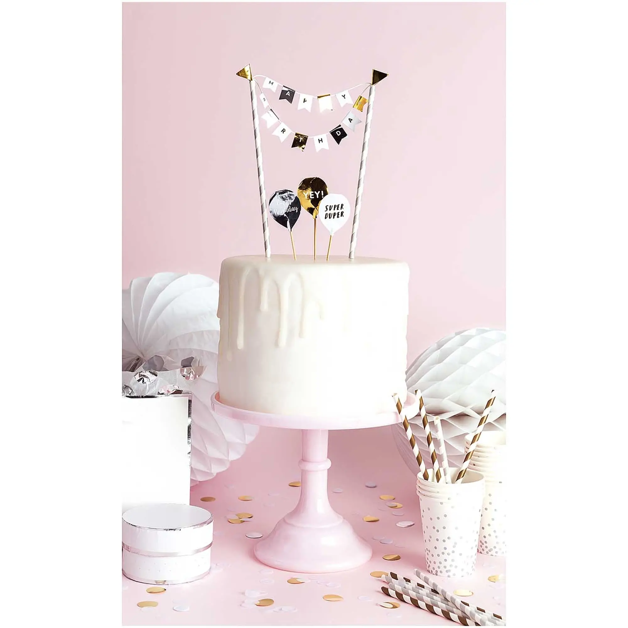 Cake Topper -  Girlande Happy Birthday classic