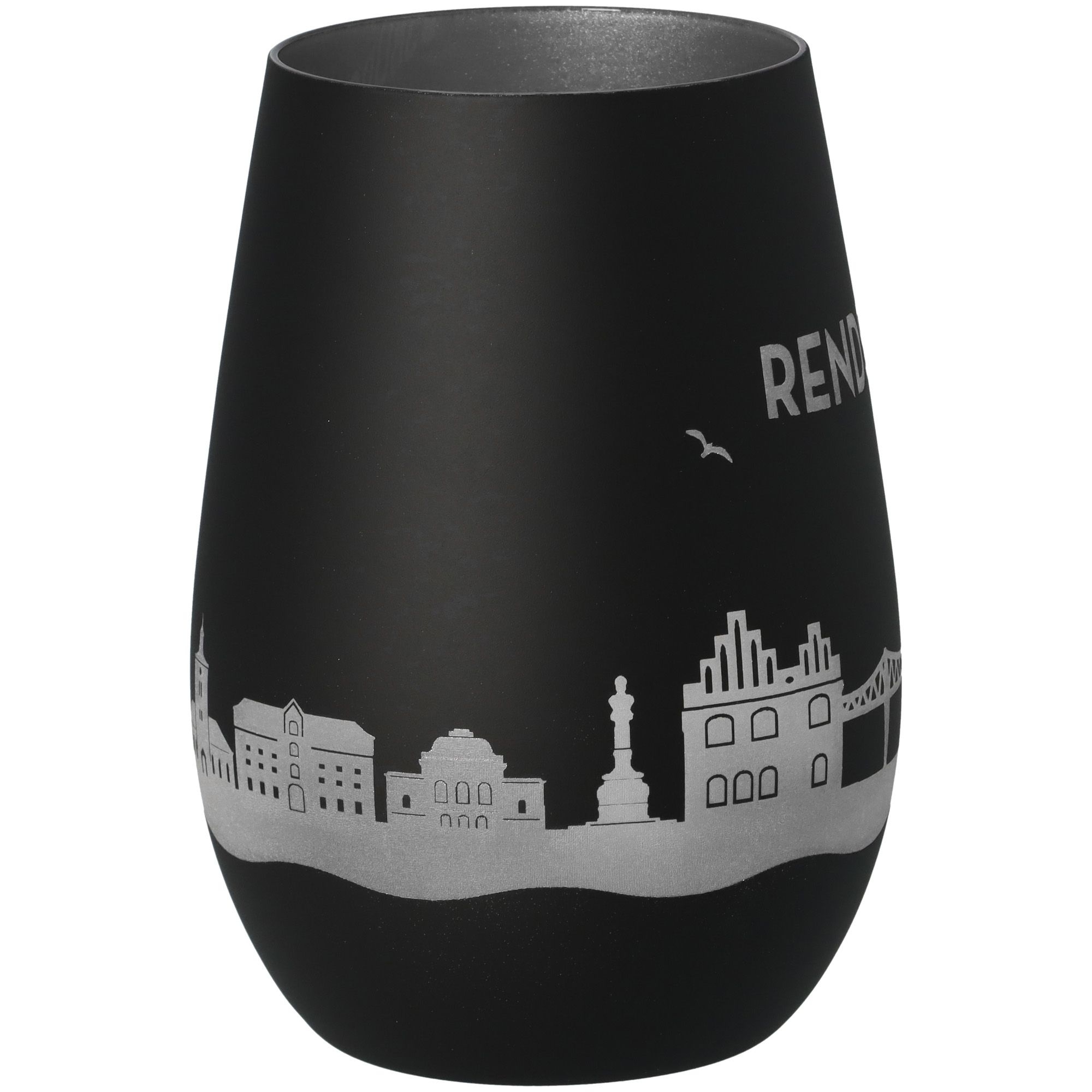 Windlicht Skyline Rendsburg Schwarz/Silber Töpferei, Krug, Vase