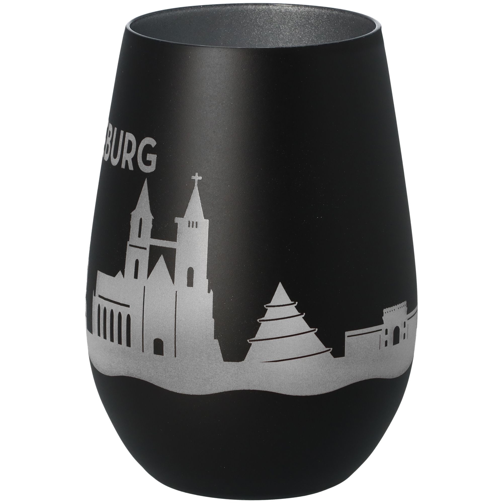 Windlicht Skyline Magdeburg Schwarz/Silber Windlicht Skyline Magdeburg Schwarz/Silber