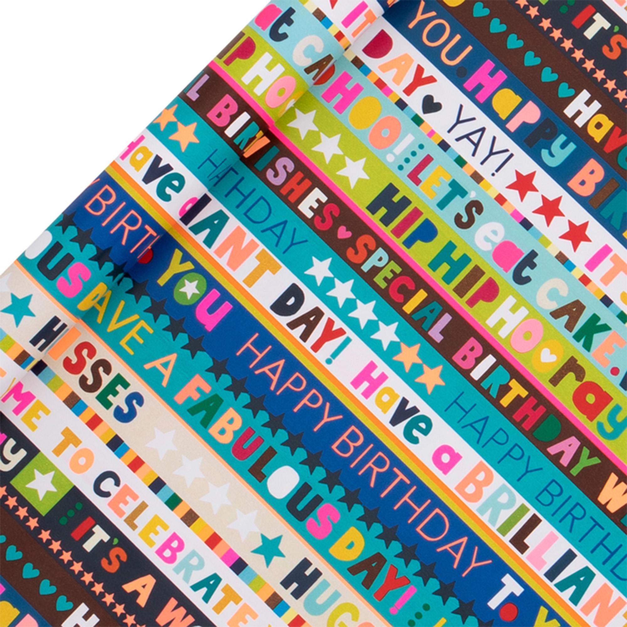 Geschenkpapier auf Rolle "Birthday Stripes Blau" 4m Dekoration für Zuhause, Teppich