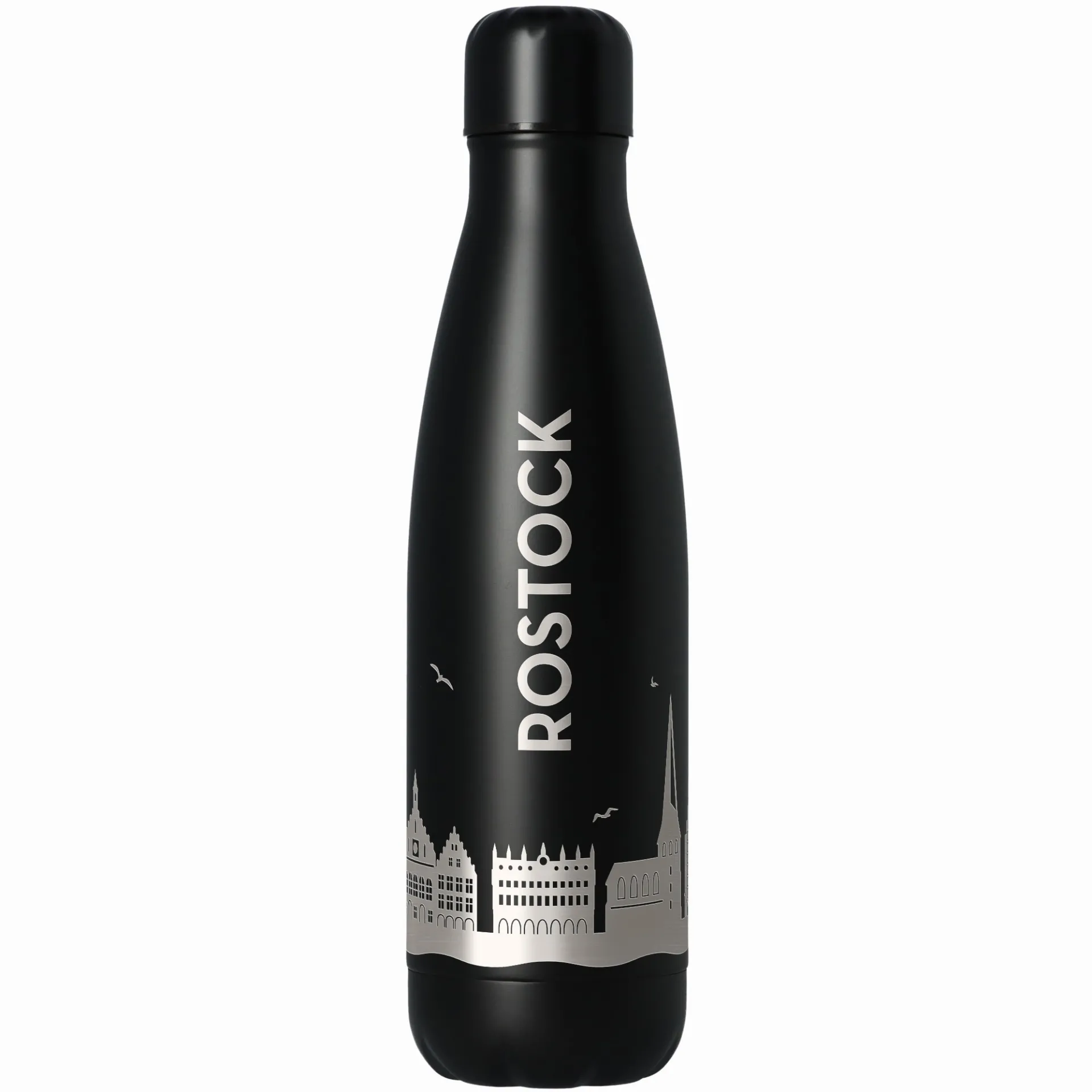 Trinkflasche Skyline Rostock Schwarz 500ml
