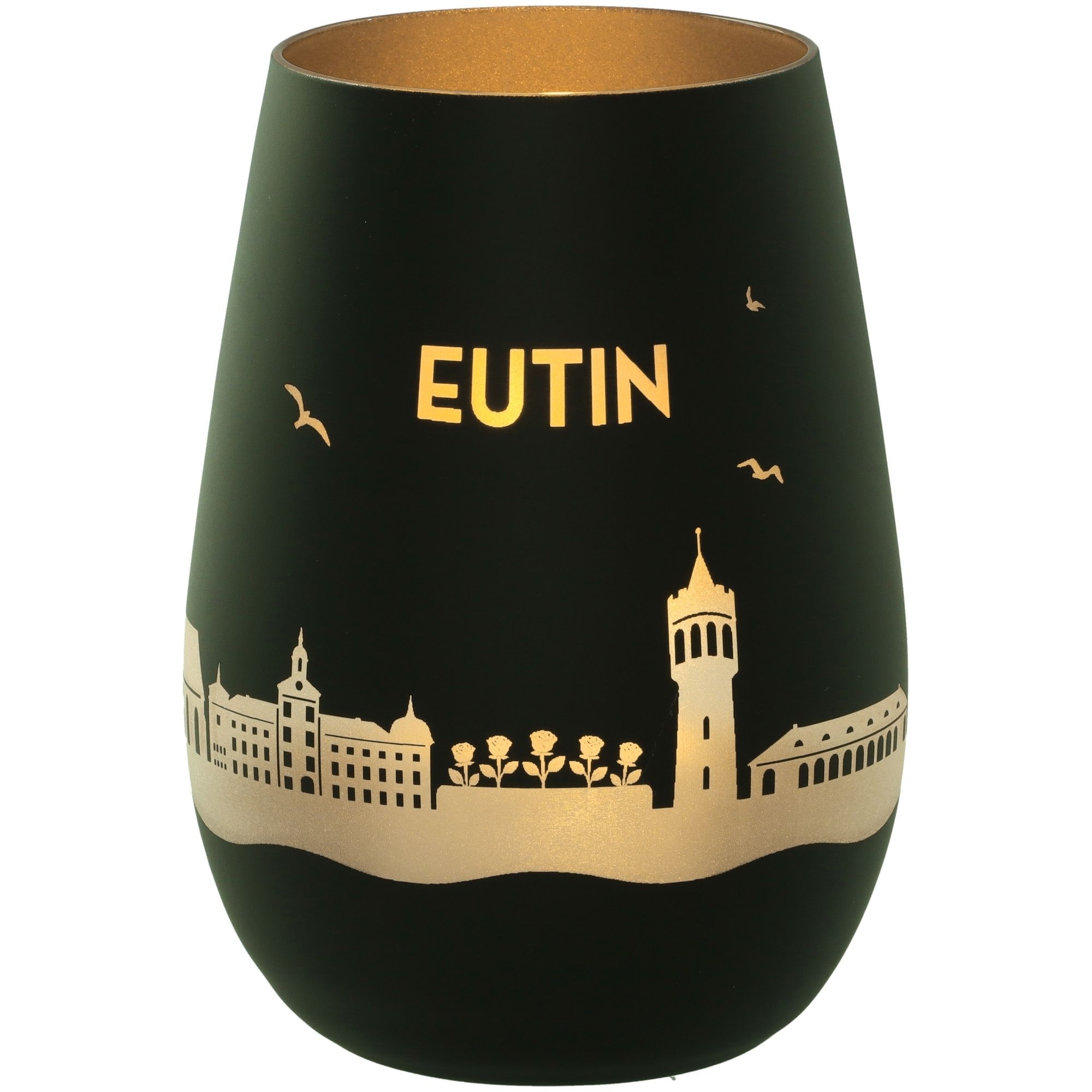 Windlicht Skyline Eutin Schwarz/Silber Krug, Töpferei, Lampe