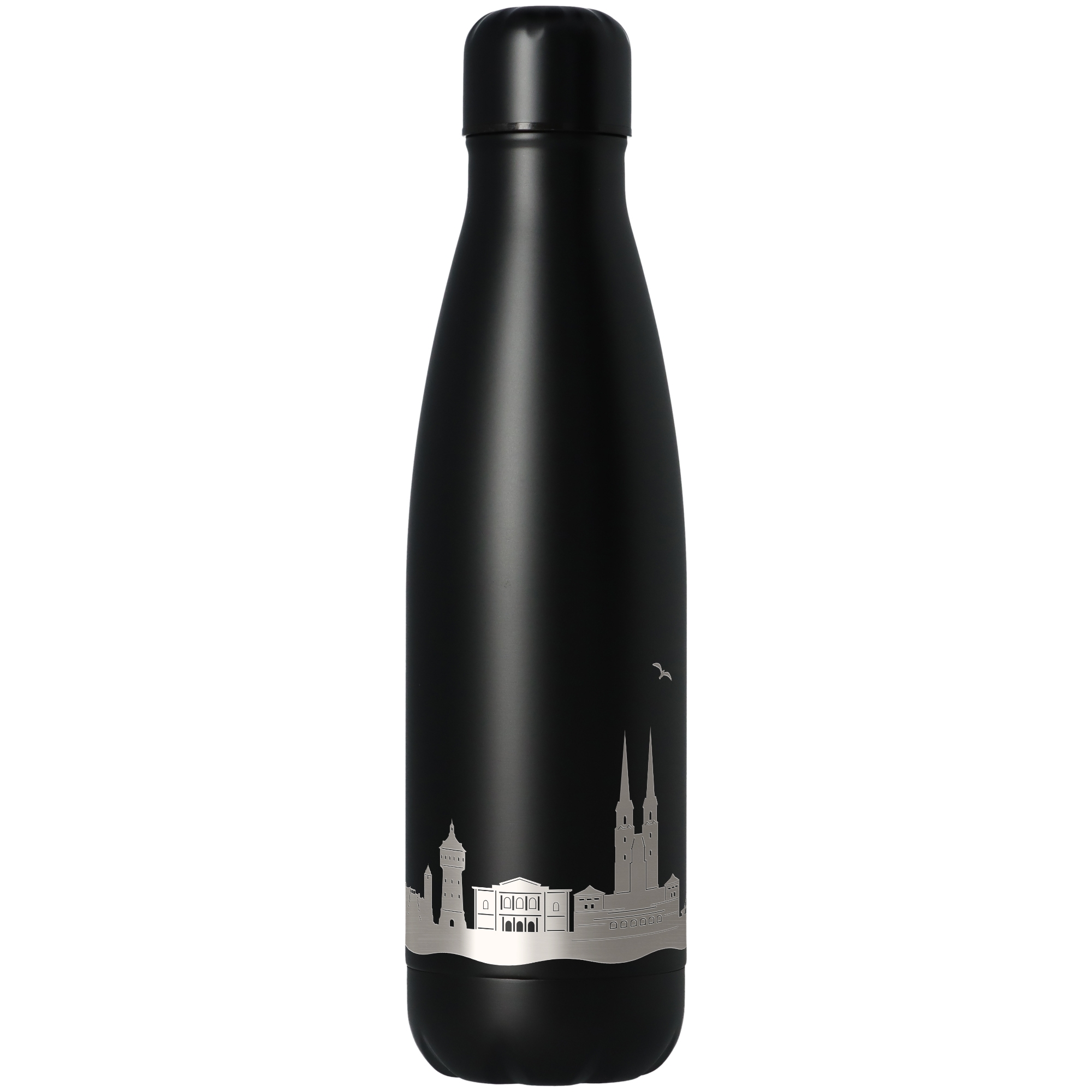 Trinkflasche Skyline Halle Schwarz 500ml Flasche, Wasserflasche, Shaker