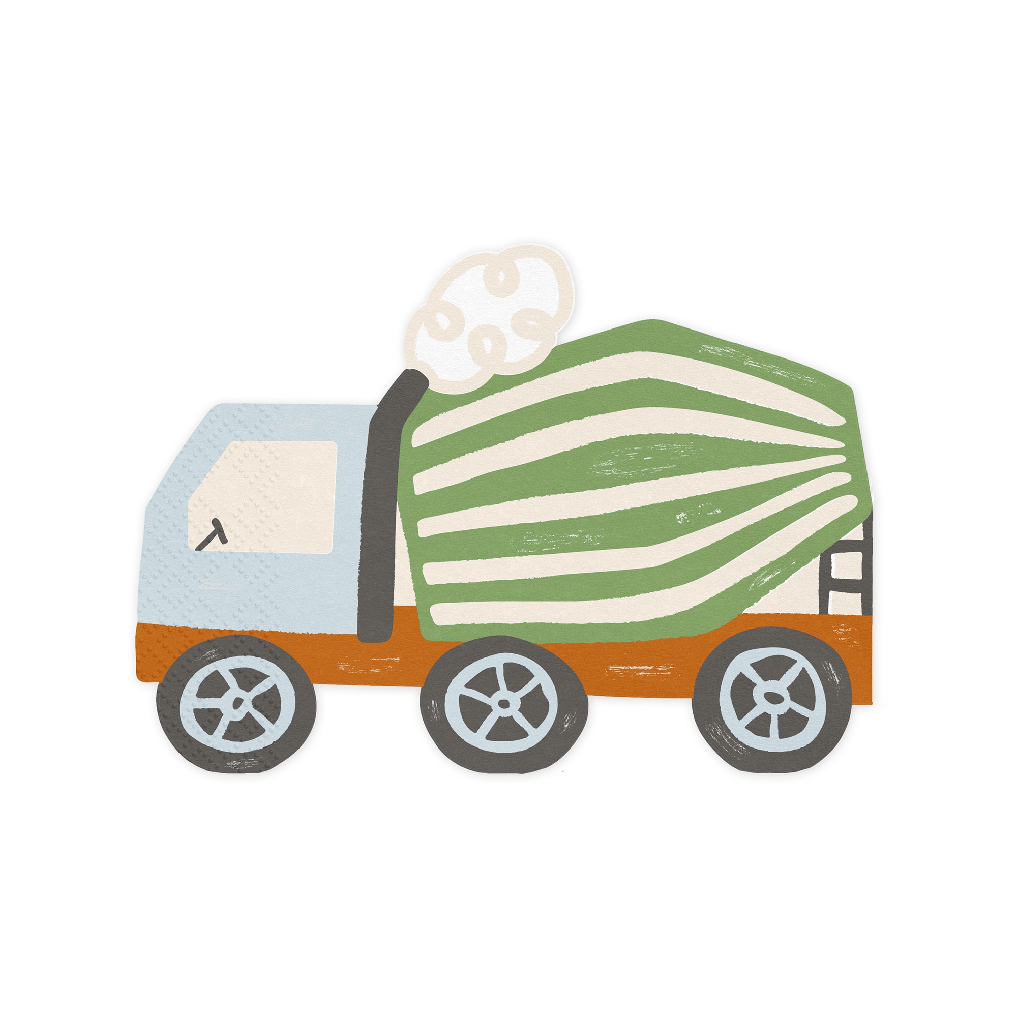 20 Servietten "Baustelle" Betonmischer Maschine, Rad, Transport, Fahrzeug, Wagen