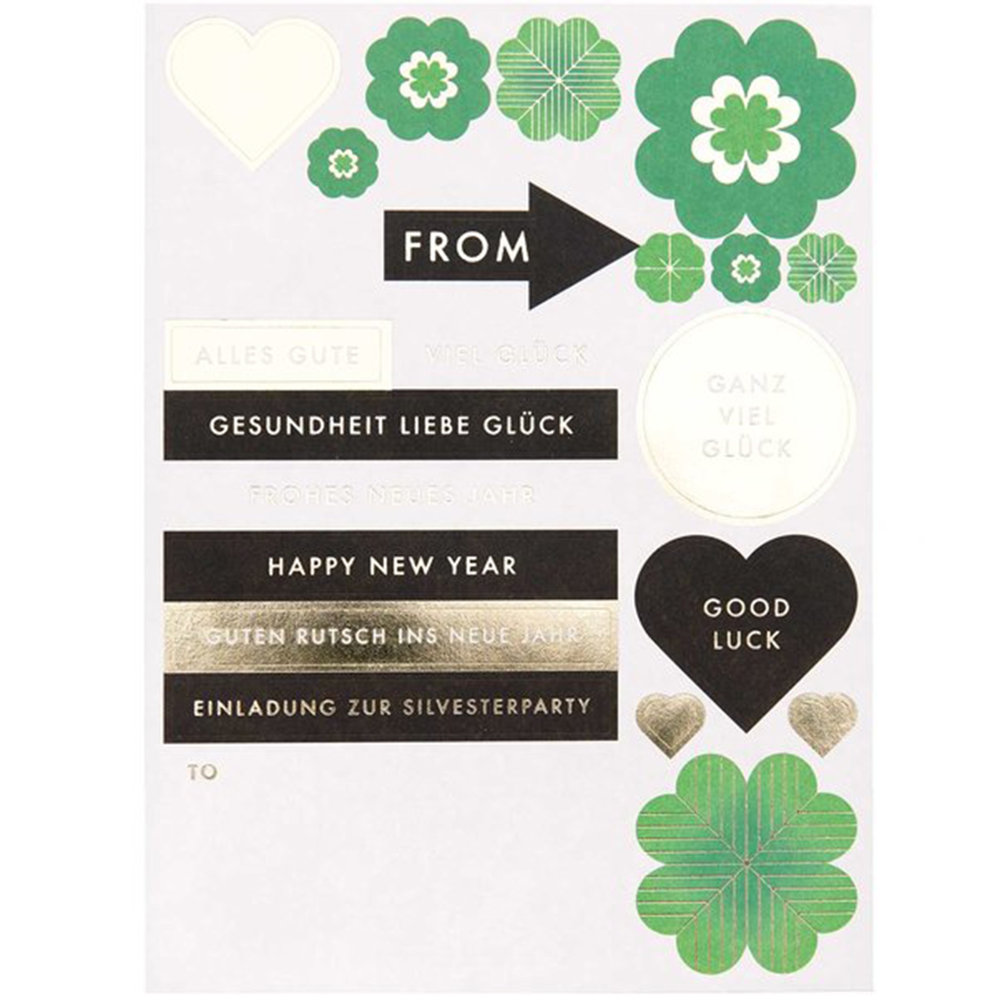 DIY Karte Happy New Year, Schwarz DIY Karte Happy New Year, Schwarz