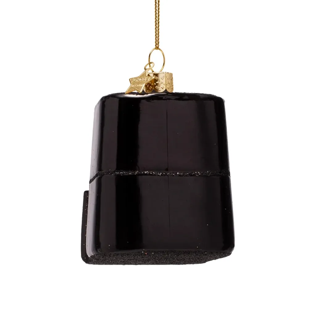 Schmuckanhänger, Kugelschmuck,  Schwarz, Glitzerband, Goldkette