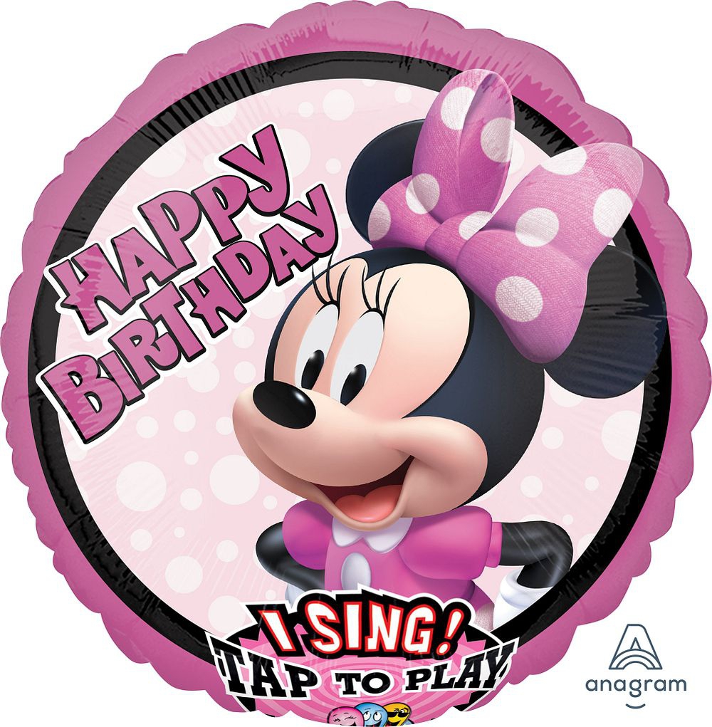 Musikballon Happy Birthday singende Minnie Mouse 71cm