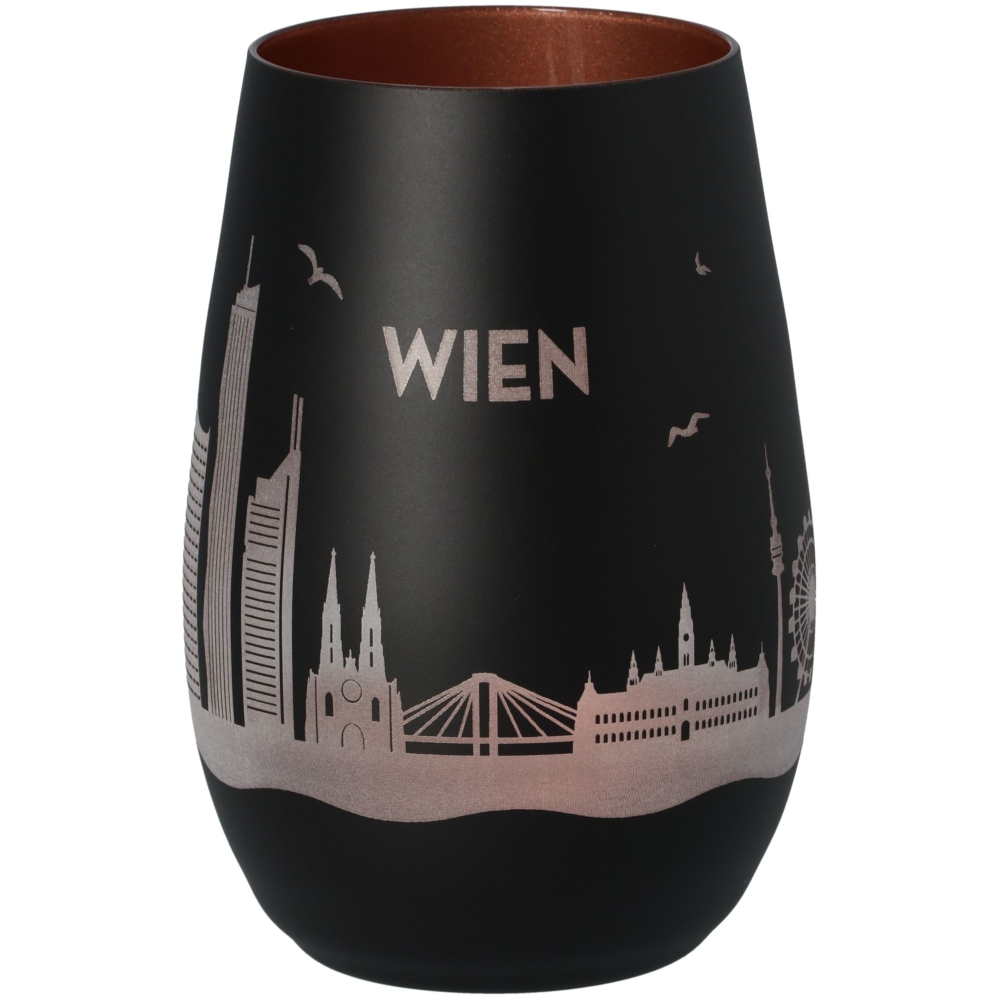 Windlicht Skyline Wien Schwarz/Bronze