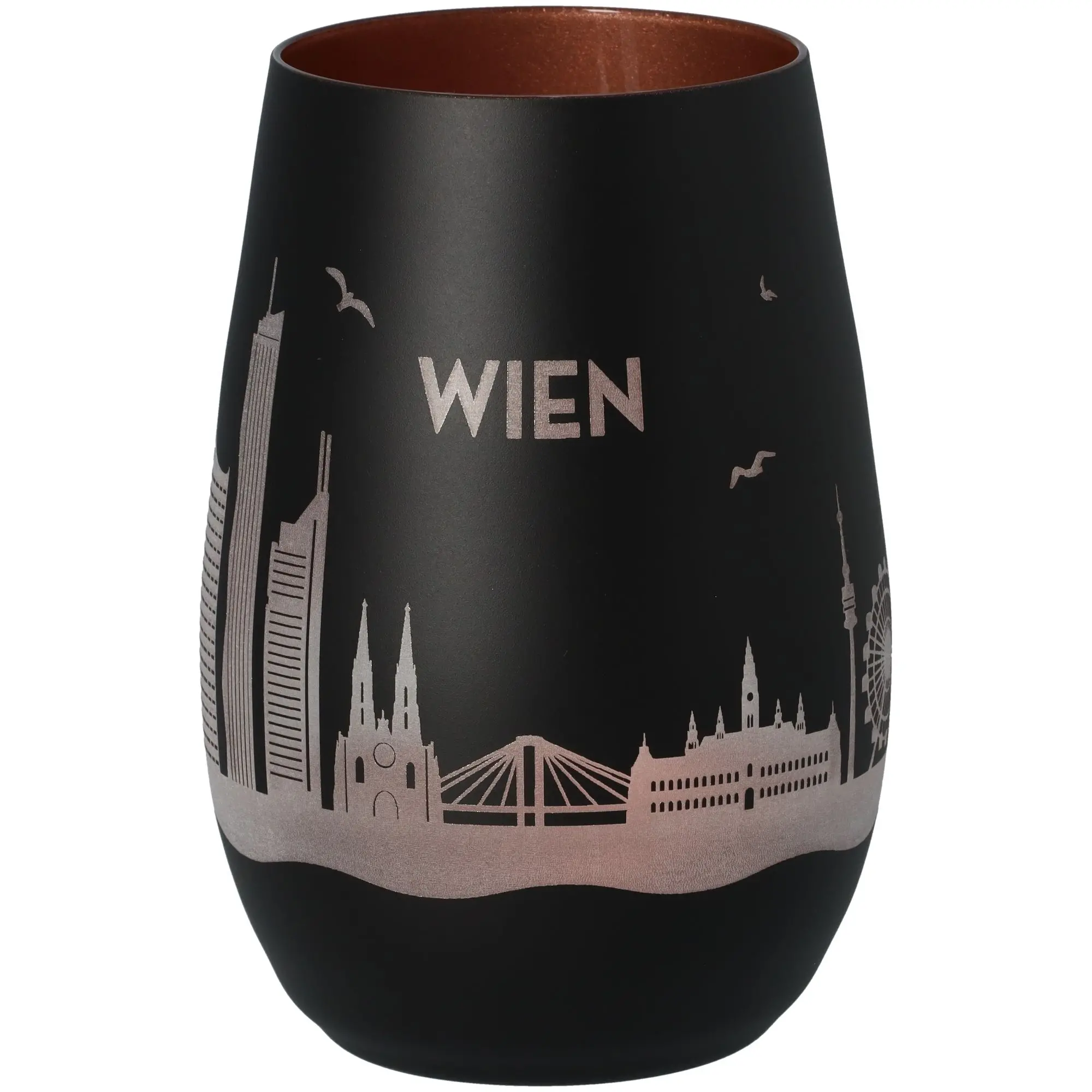 Windlicht Skyline Wien Schwarz/Bronze