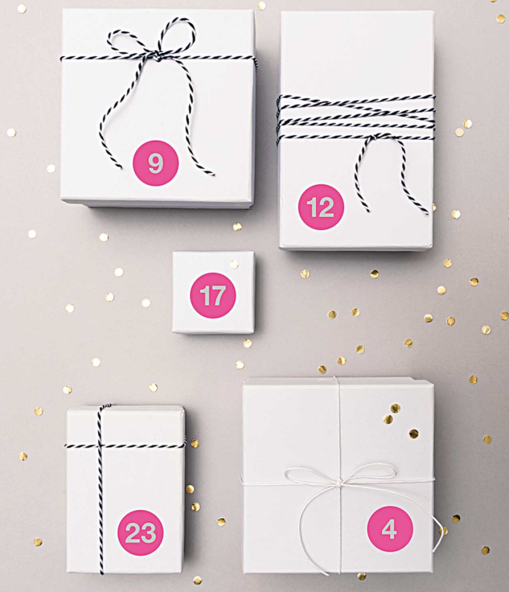 Adventskalender Sticker - Pink / Silber Adventskalender Sticker - Pink / Silber