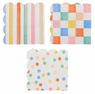 Meri Meri - 16 Cocktailservietten "Muster" Pastell Meri Meri - 16 Cocktailservietten "Muster" Pastell