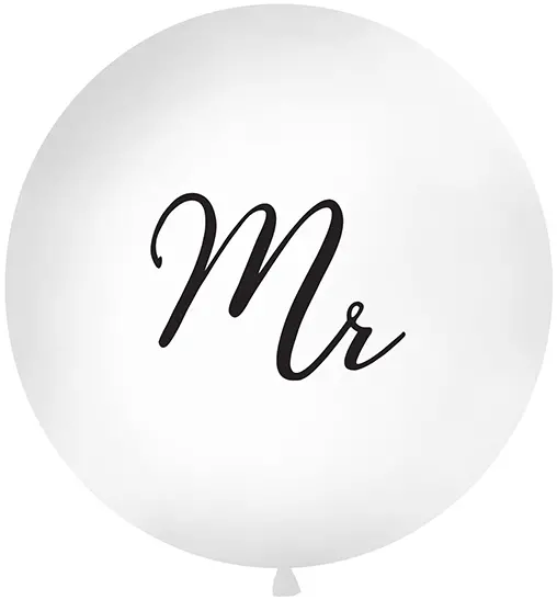 Latexballoon Gigant Mr. White Ø 100cm