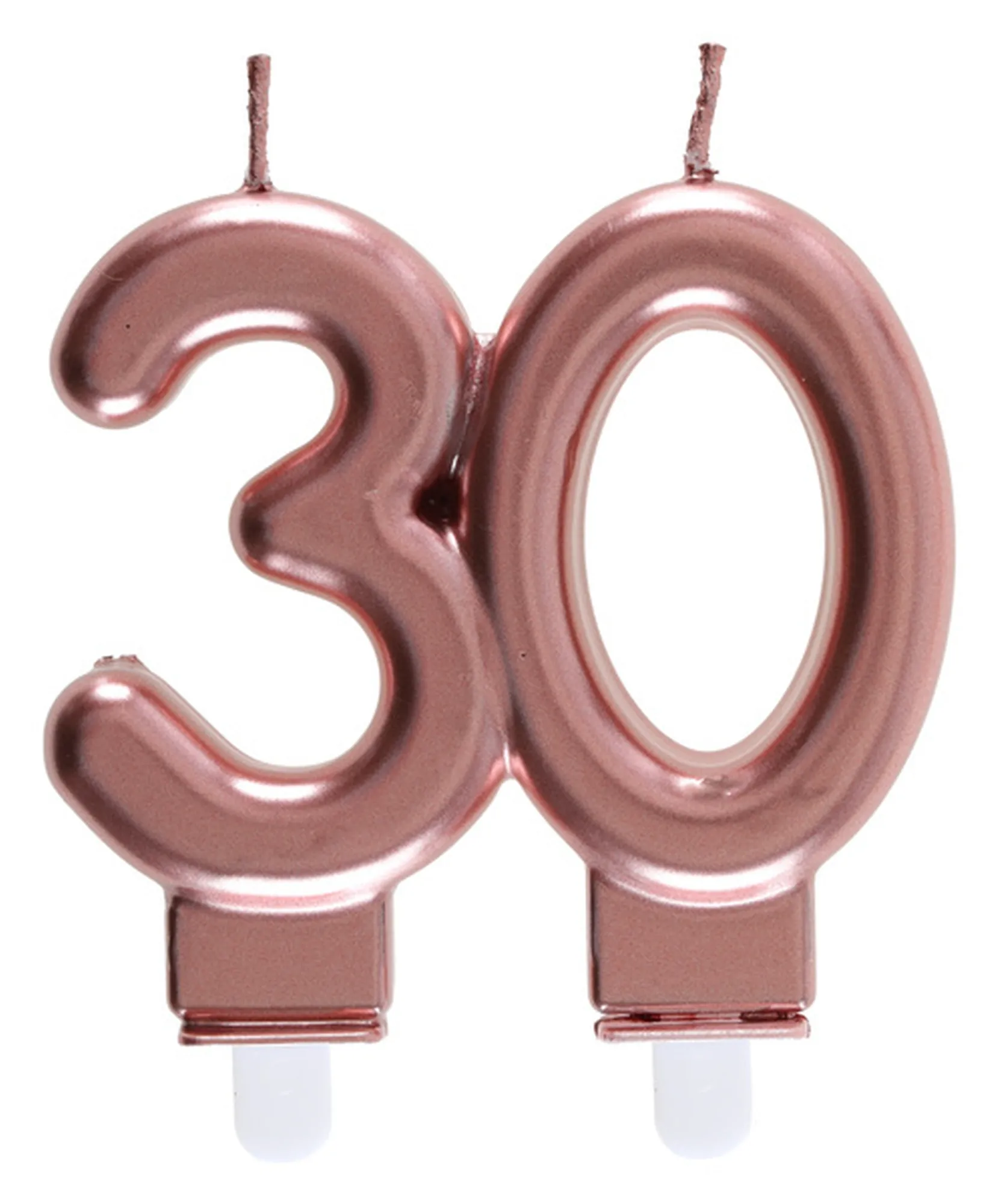 Roségold - Zahlenkerze "30"