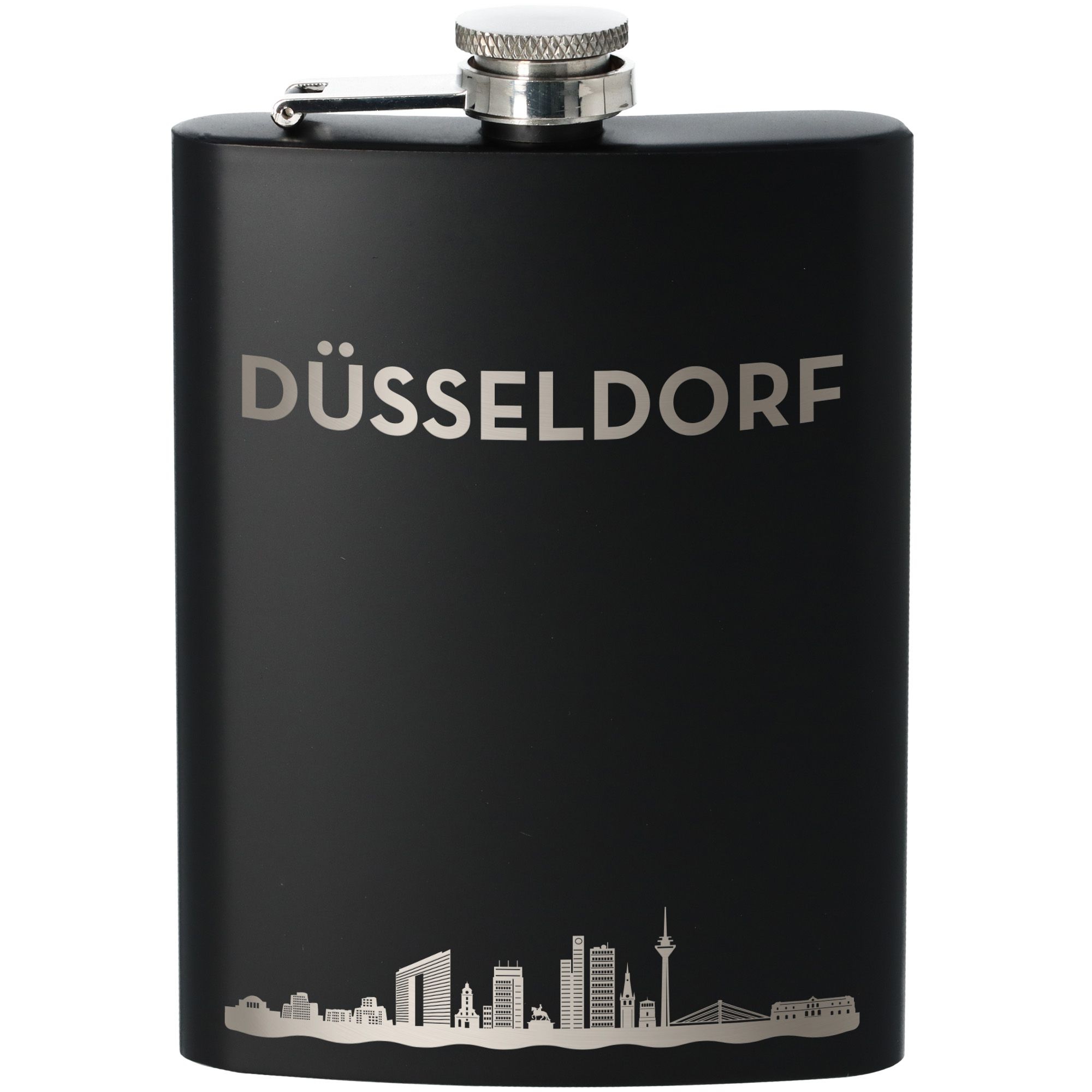 Flachmann Skyline Düsseldorf Schwarz 235ml