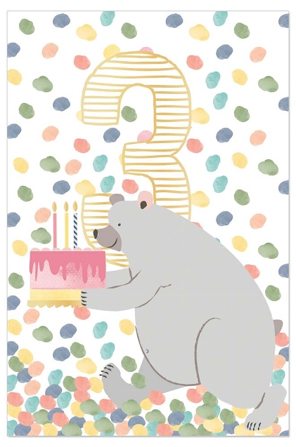 Grußkarte "3 Jahre - Bär" Grußkarte "3 Jahre - Bär"