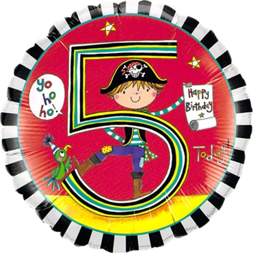 Folienballon Pirat "5" 45cm Folienballon Pirat "5" 45cm