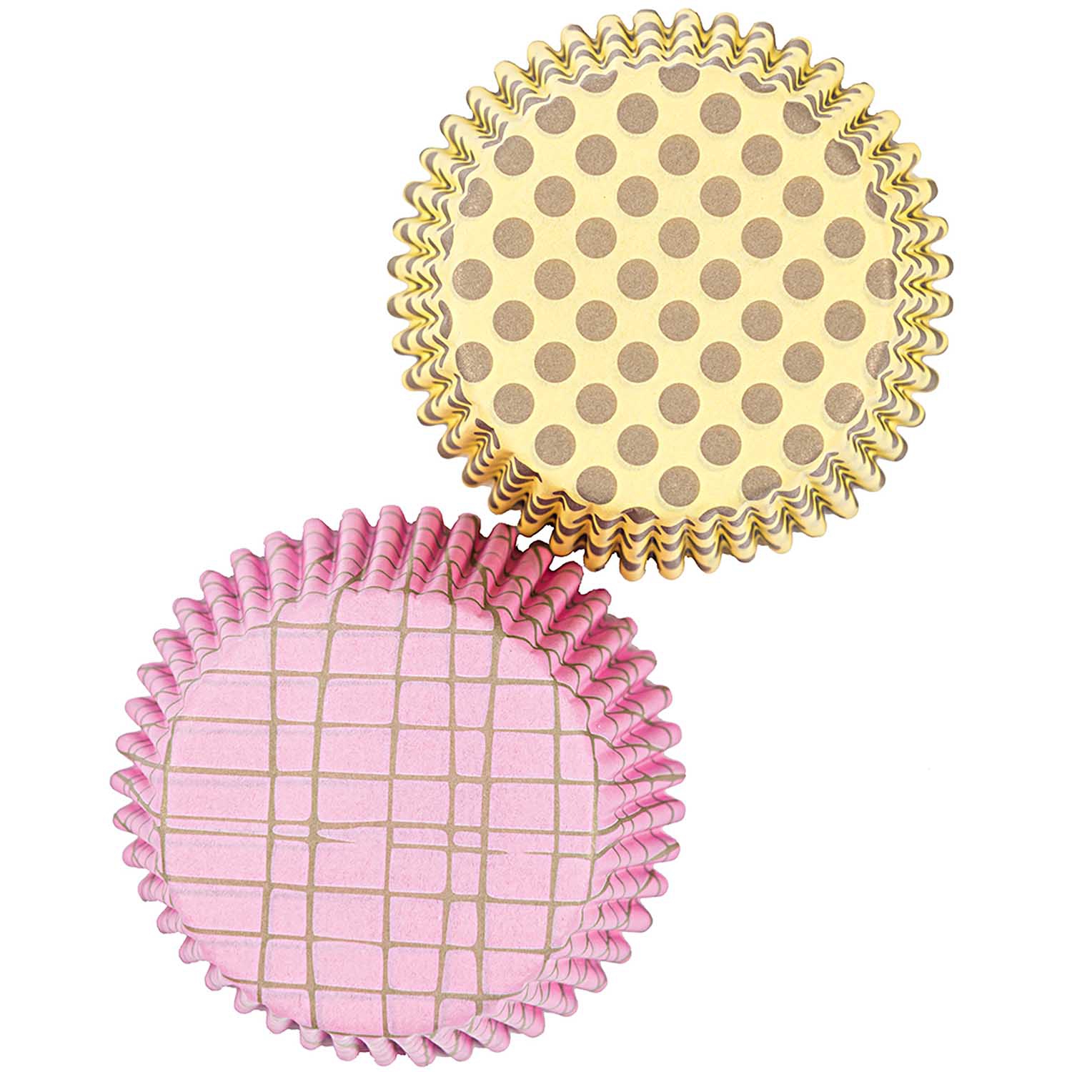 60 Papier Backförmchen für Muffins, Rosa/Gelb 60 Papier Backförmchen für Muffins, Rosa/Gelb