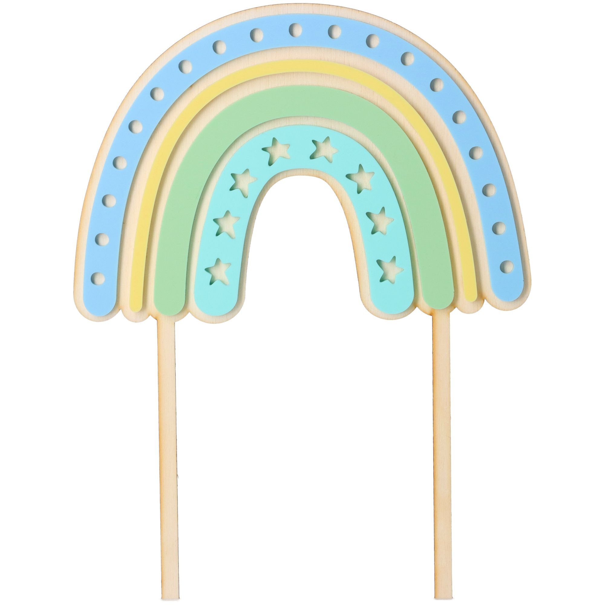 Cake Topper Regenbogen Stern aus Holz & Acryl Cake Topper Regenbogen Stern aus Holz & Acryl