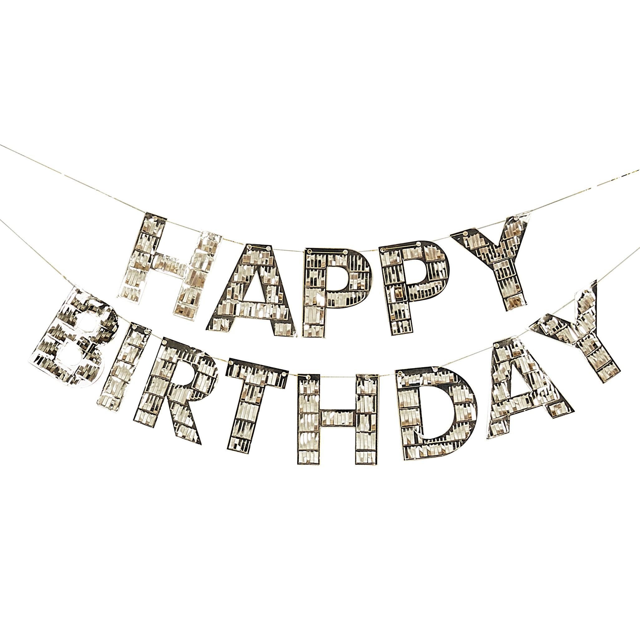Fransengirlande "Happy Birthday" - Gold
