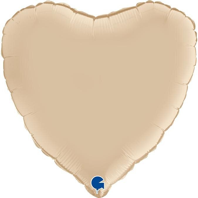 Folienballon Heart Satin Creme 18"/45cm Folienballon Heart Satin Creme 18"/45cm