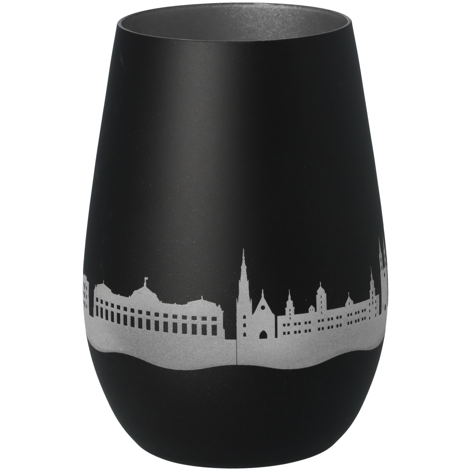 Windlicht Skyline Würzburg Schwarz/Silber Krug, Töpferei, Vase