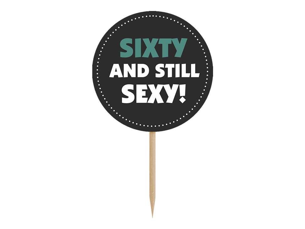 6 Cupcake Topper zum 60. Geburtstag 6 Cupcake Topper zum 60. Geburtstag