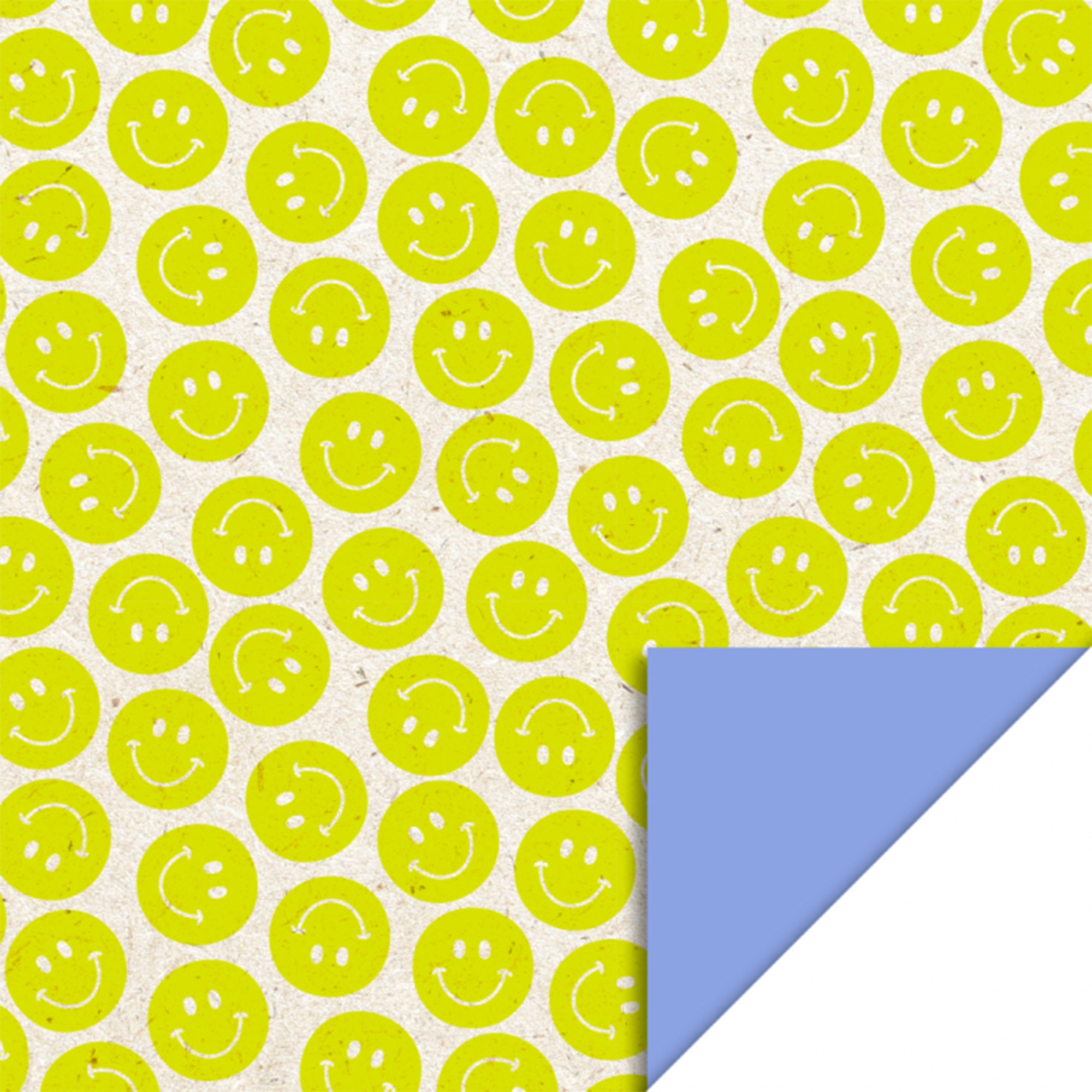 Geschenkpapier "Smileys" Gelb 3 m Muster