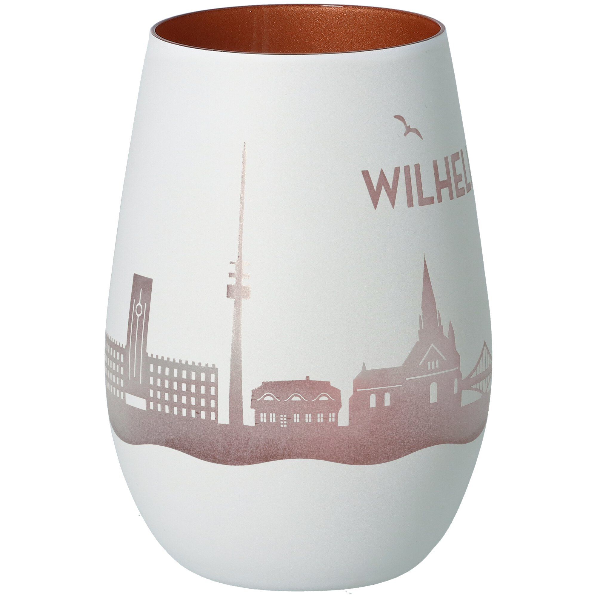 Windlicht Skyline Wilhelmshaven Weiß/Bronze Windlicht Skyline Wilhelmshaven Weiß/Bronze