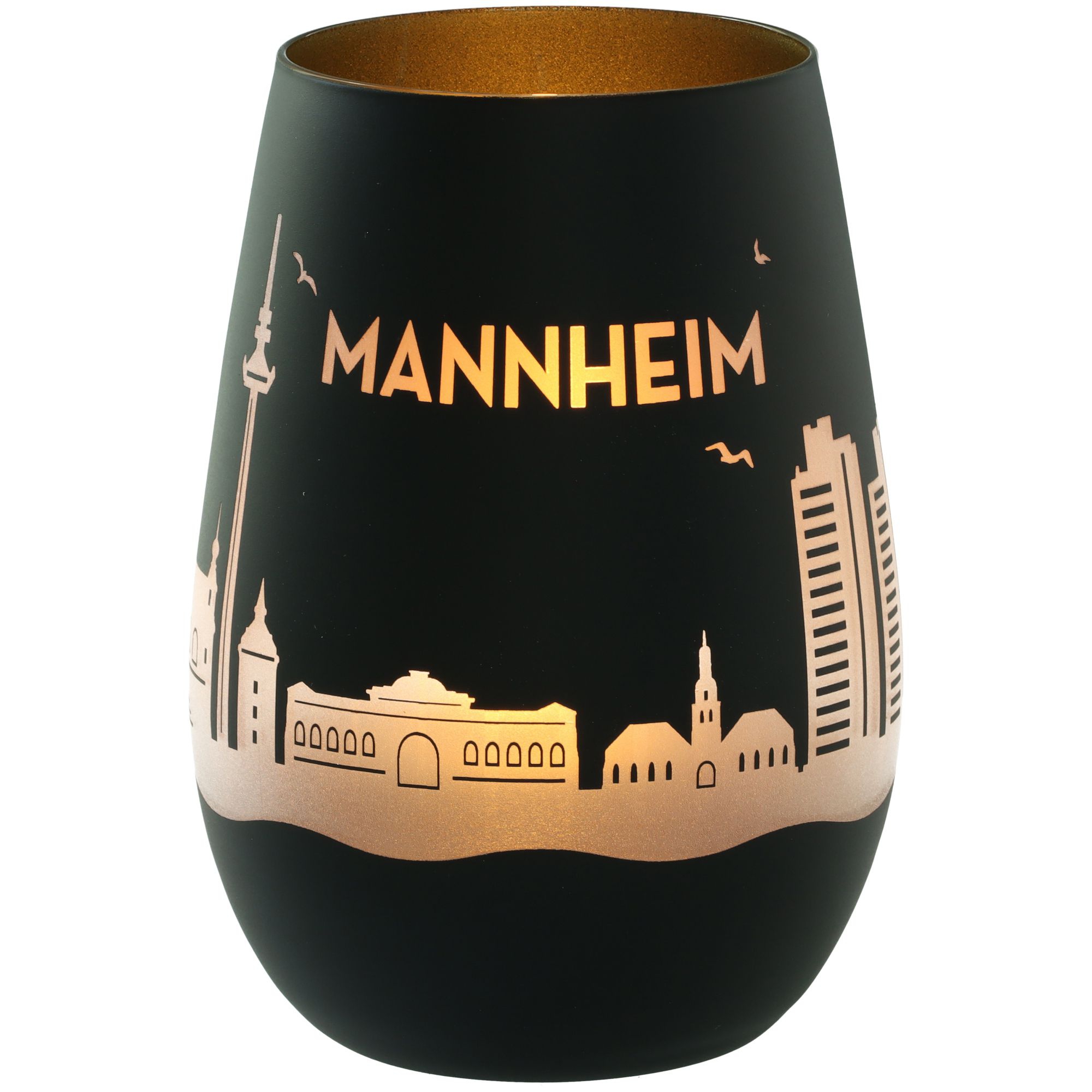Windlicht Skyline Mannheim Schwarz/Gold Windlicht Skyline Mannheim Schwarz/Gold