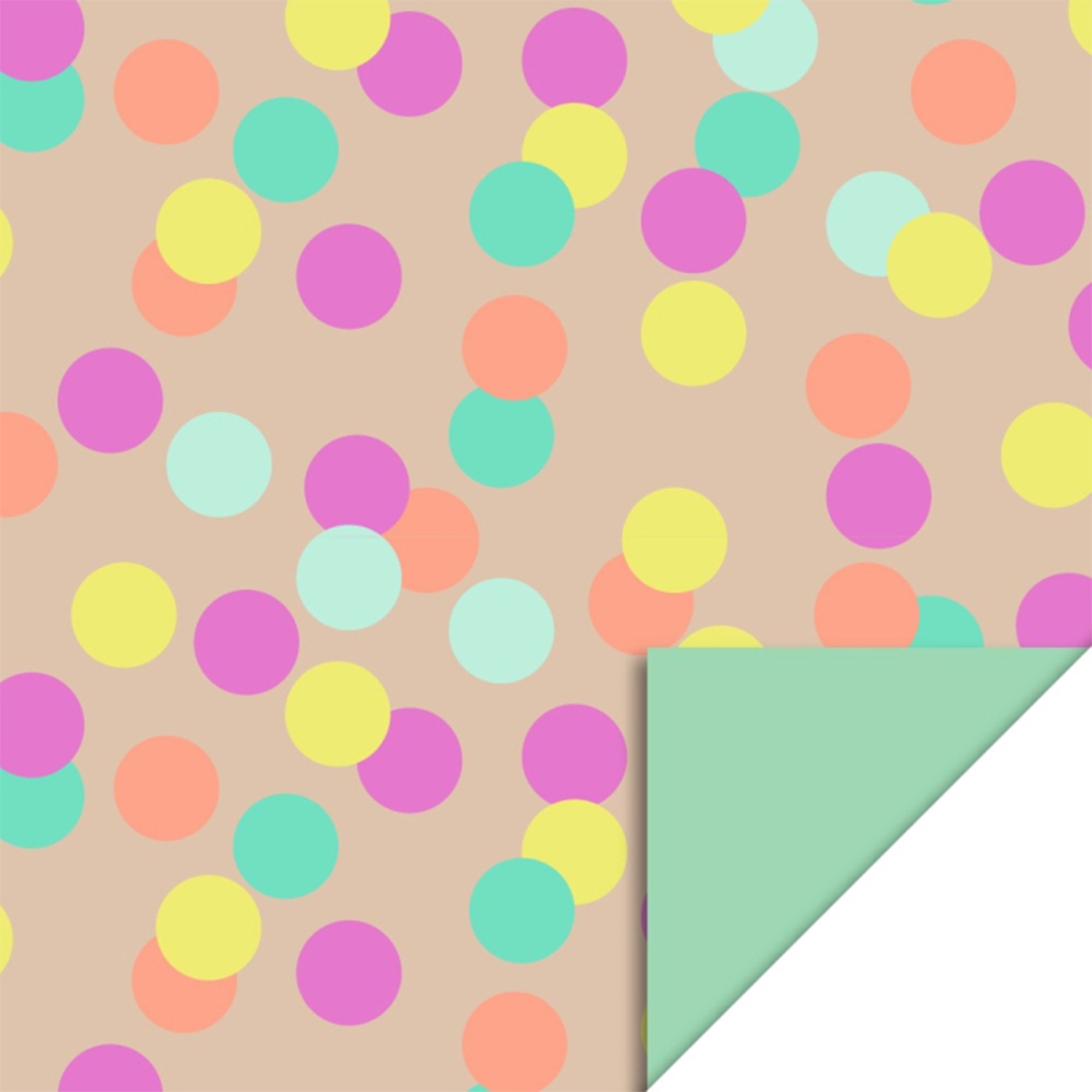 Geschenkpapier "Großes Konfetti" Nude/Mint 3 m Geschenkpapier "Großes Konfetti" Nude/Mint 3 m
