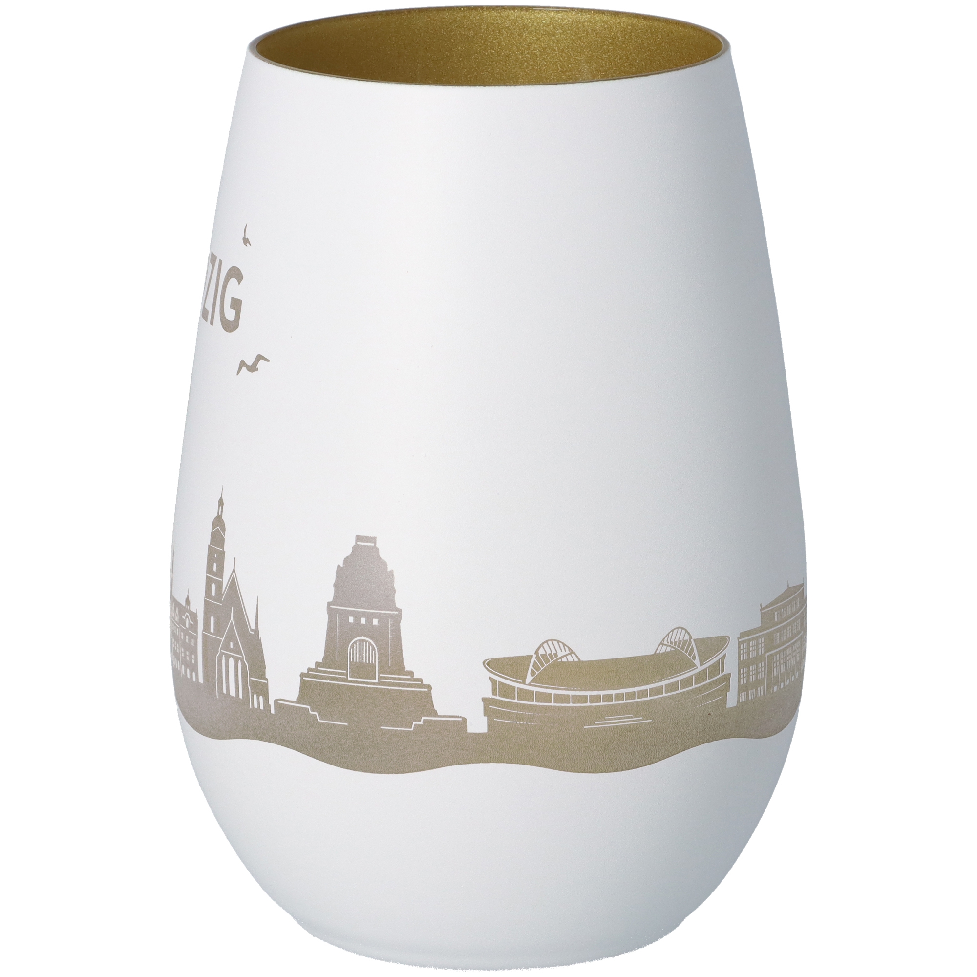 Windlicht Skyline Leipzig Weiß/Gold Windlicht Skyline Leipzig Weiß/Gold