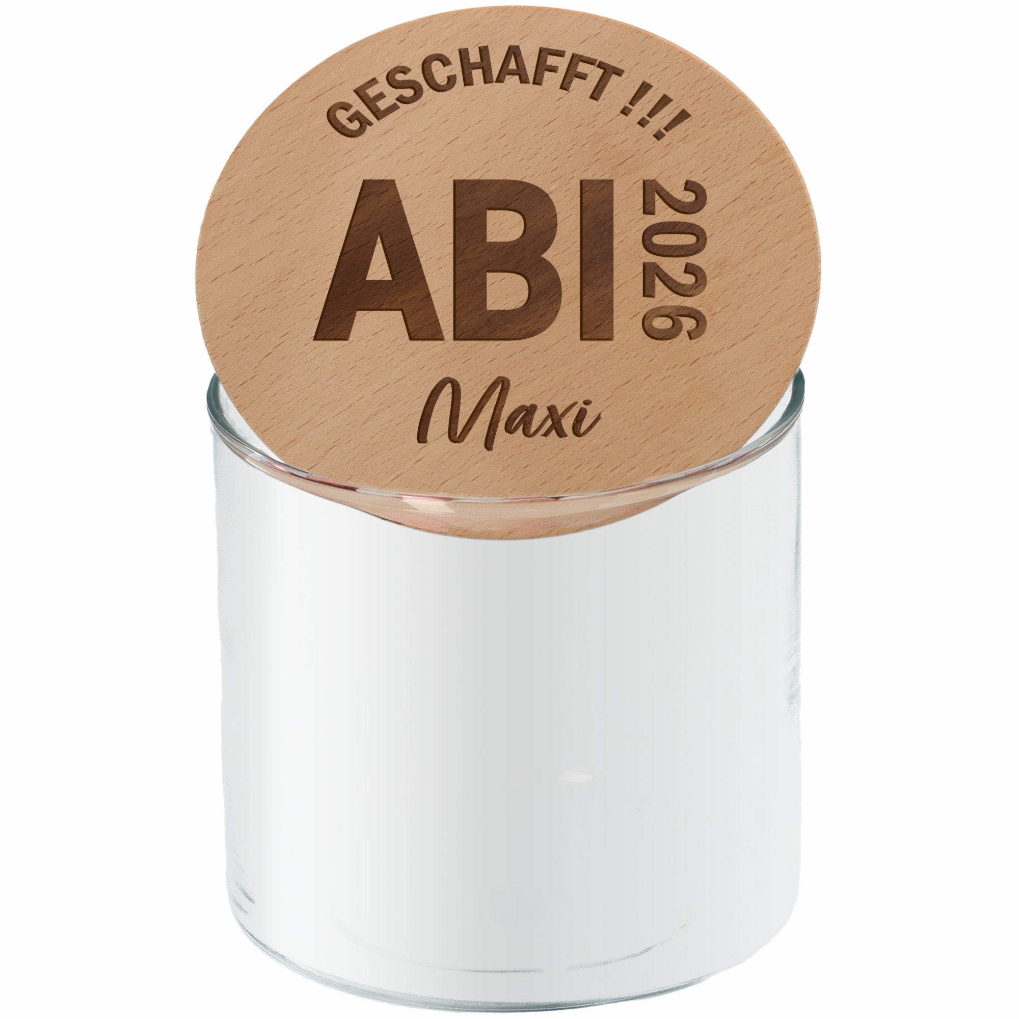 Geschenkglas ABI 2026 "Name" 530 ml Krug, Gesicht, Kopf, Person