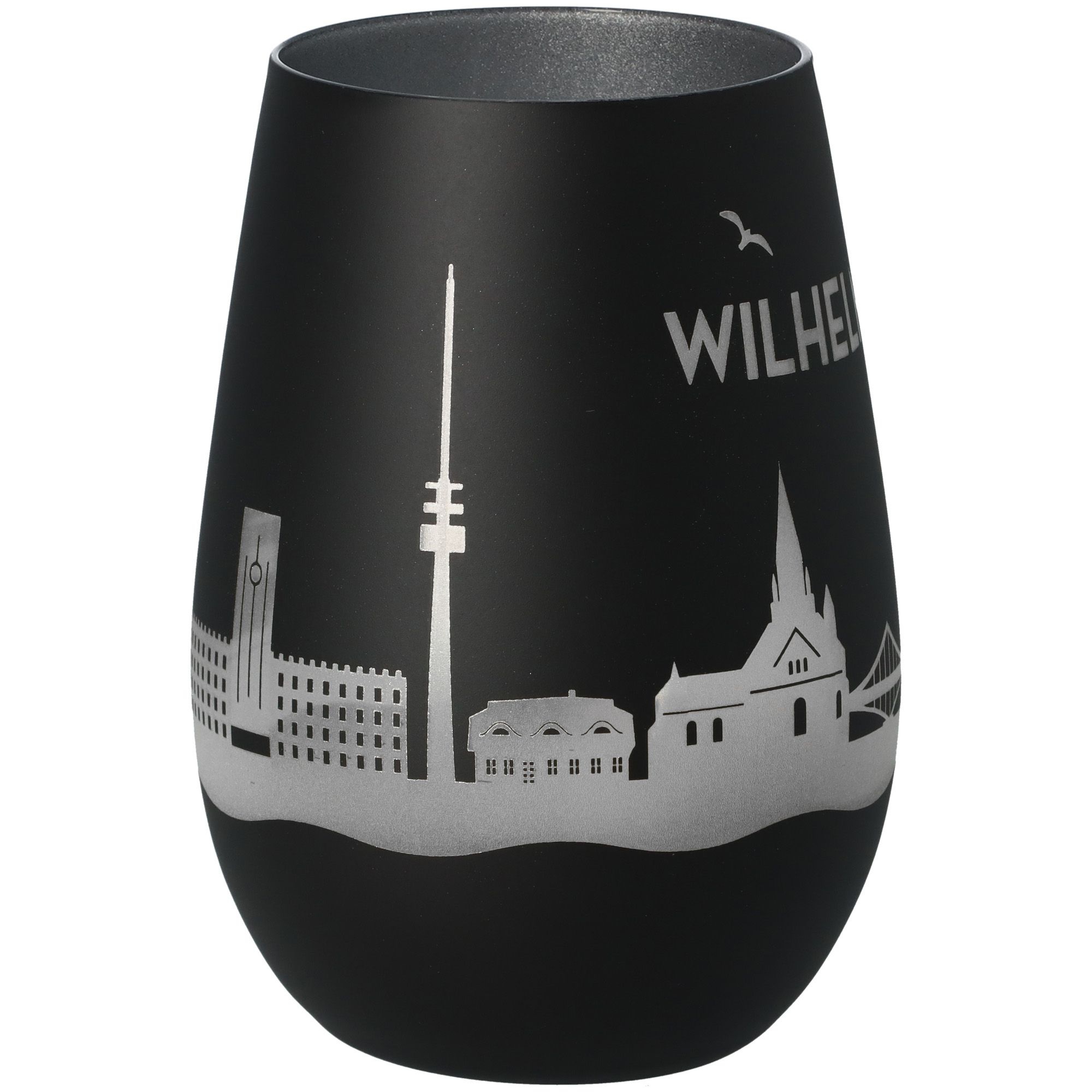 Windlicht Skyline Wilhelmshaven Schwarz/Silber Windlicht Skyline Wilhelmshaven Schwarz/Silber
