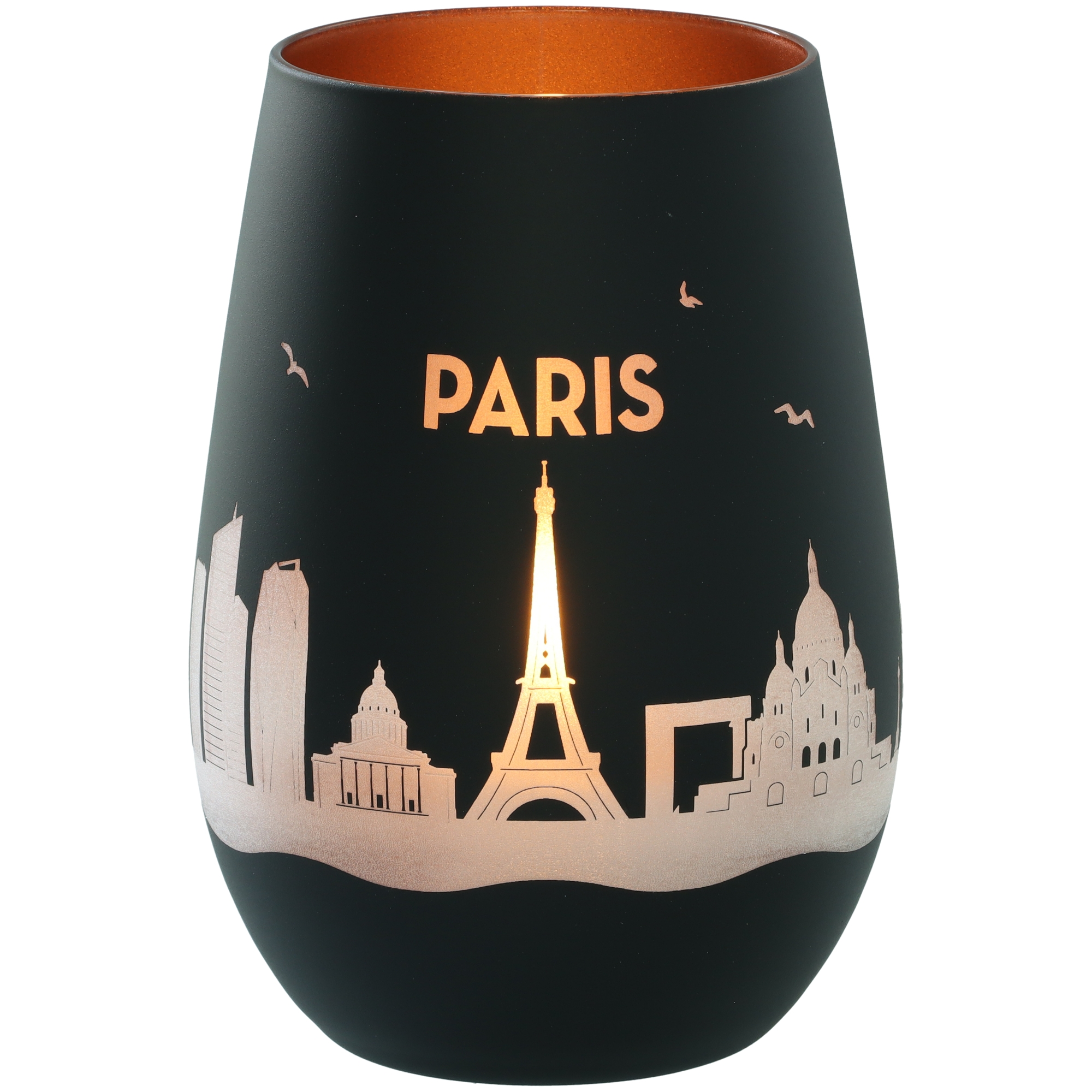 Windlicht Skyline Paris Schwarz/Bronze Krug, Töpferei, Lampe