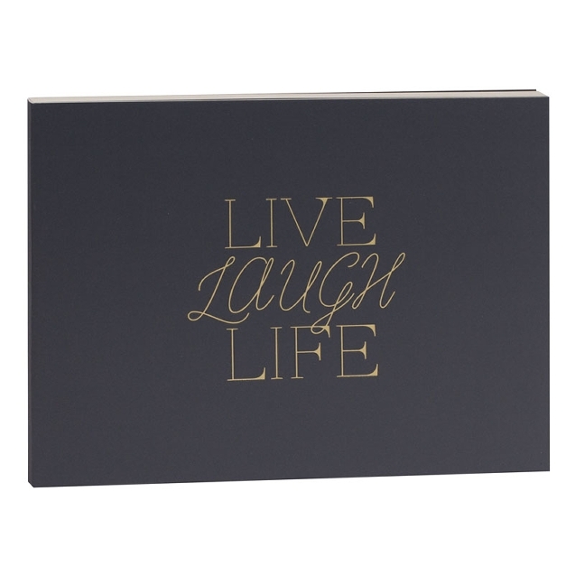 Gästebuch "Live Laugh Life" Anthrazit & Gold