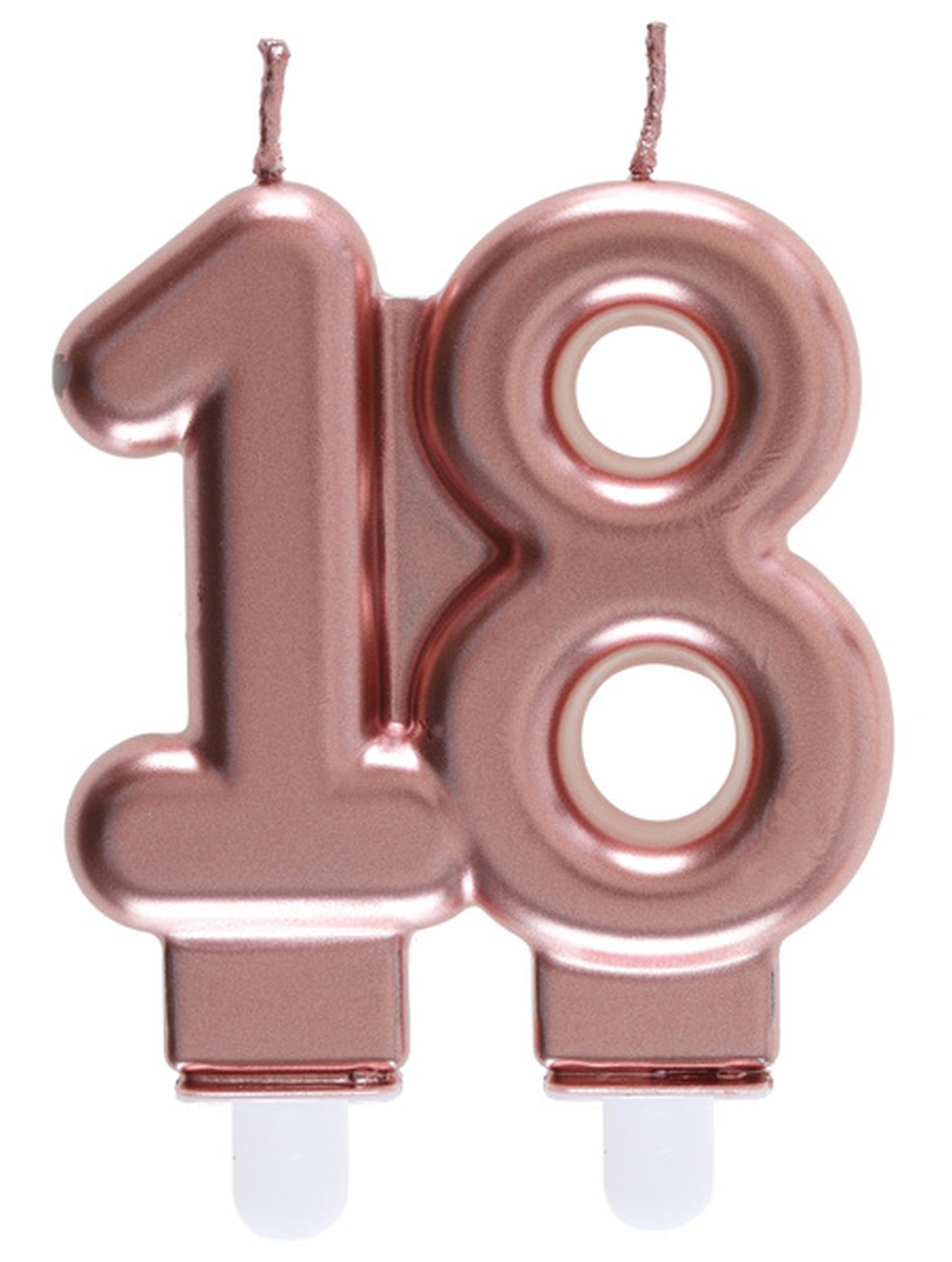 Roségold - Zahlenkerze "18"