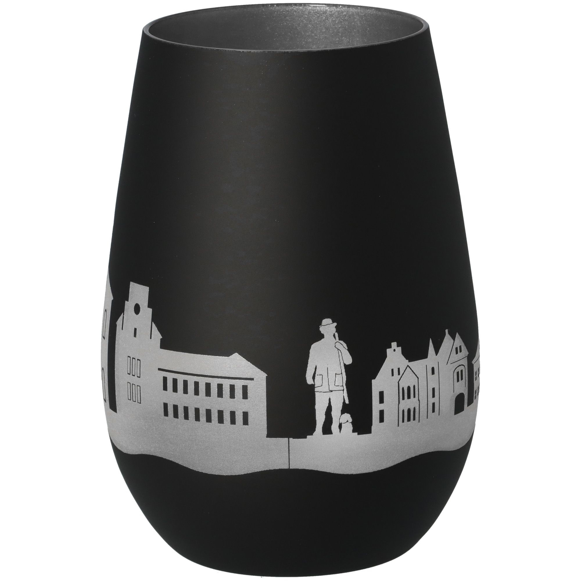 Windlicht Skyline Walsrode Schwarz/Silber Töpferei, Krug, Lampe, Vase, Person