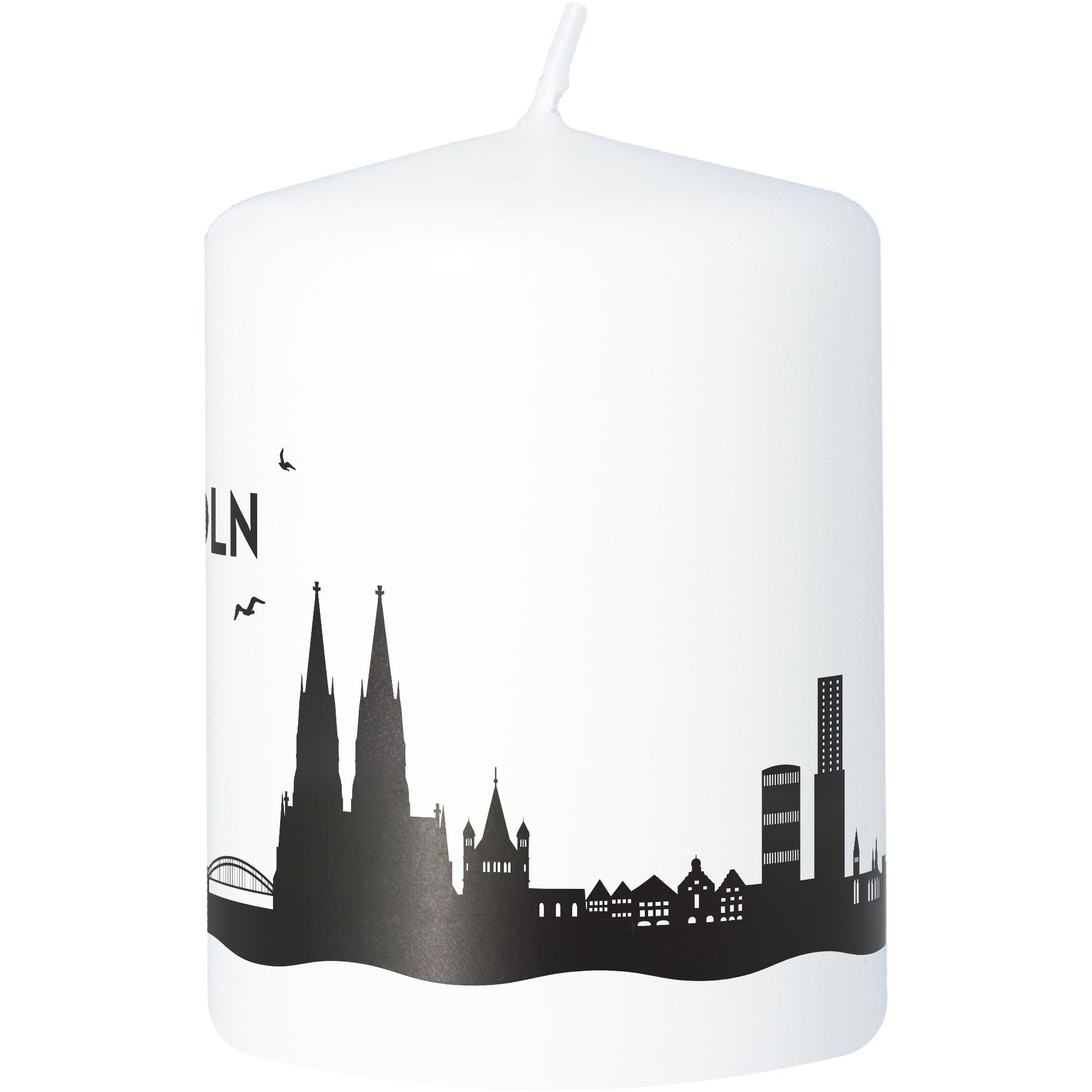 Stumpenkerze Skyline Köln Weiß Stumpenkerze Skyline Köln Weiß