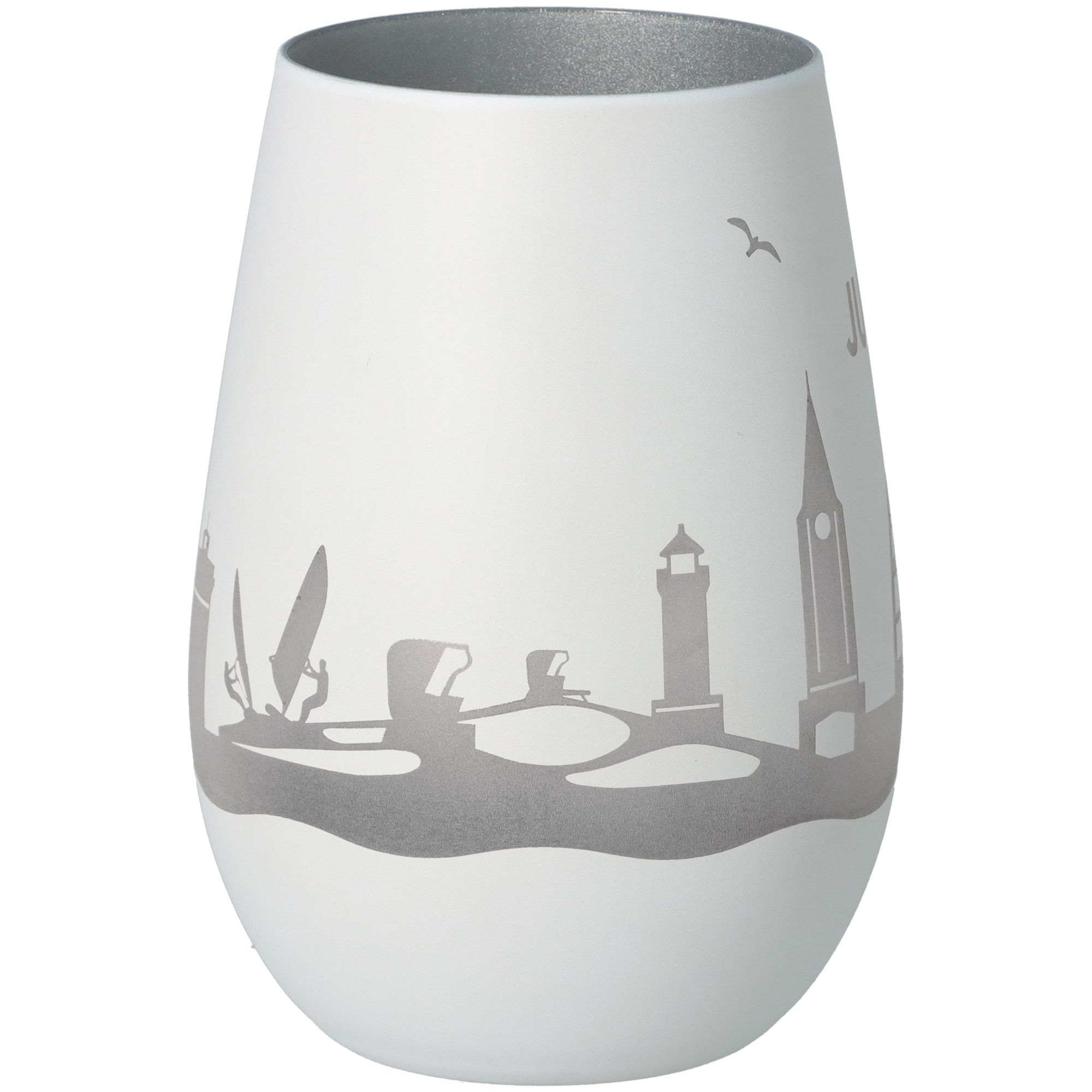 Windlicht Skyline Juist Weiß/Silber Windlicht Skyline Juist Weiß/Silber