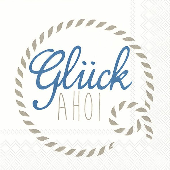 20 Servietten "Glück Ahoi", Blau