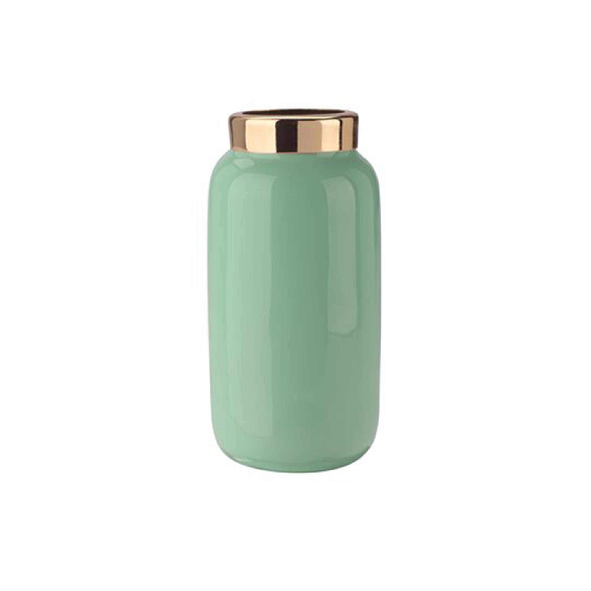 Minivase mit Metallring, Mint/Gold Minivase mit Metallring, Mint/Gold