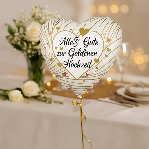 Herz-Luftballon, Hochzeitsdeko, Goldene Herzen, Ballon, Slogans auf Ballon