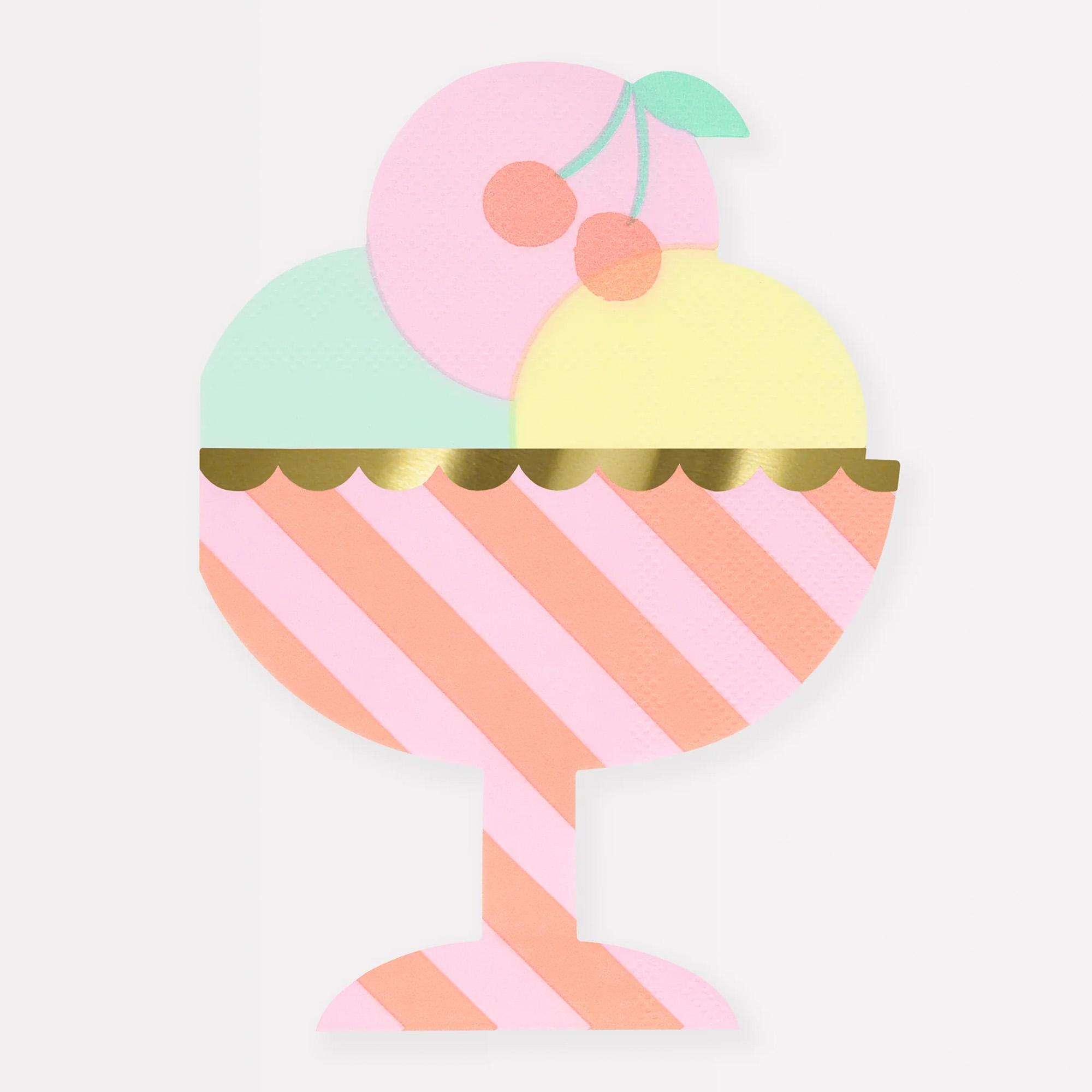 Meri Meri - 16 Servietten "Eiscreme" Nachtisch, Essen, Eiscreme, Rassel, Spielzeug