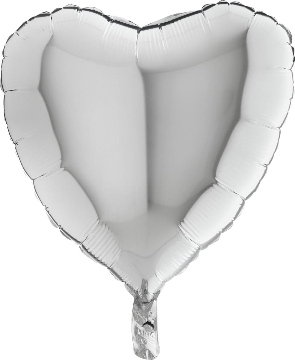 Folienballon Herz Silber 45cm
