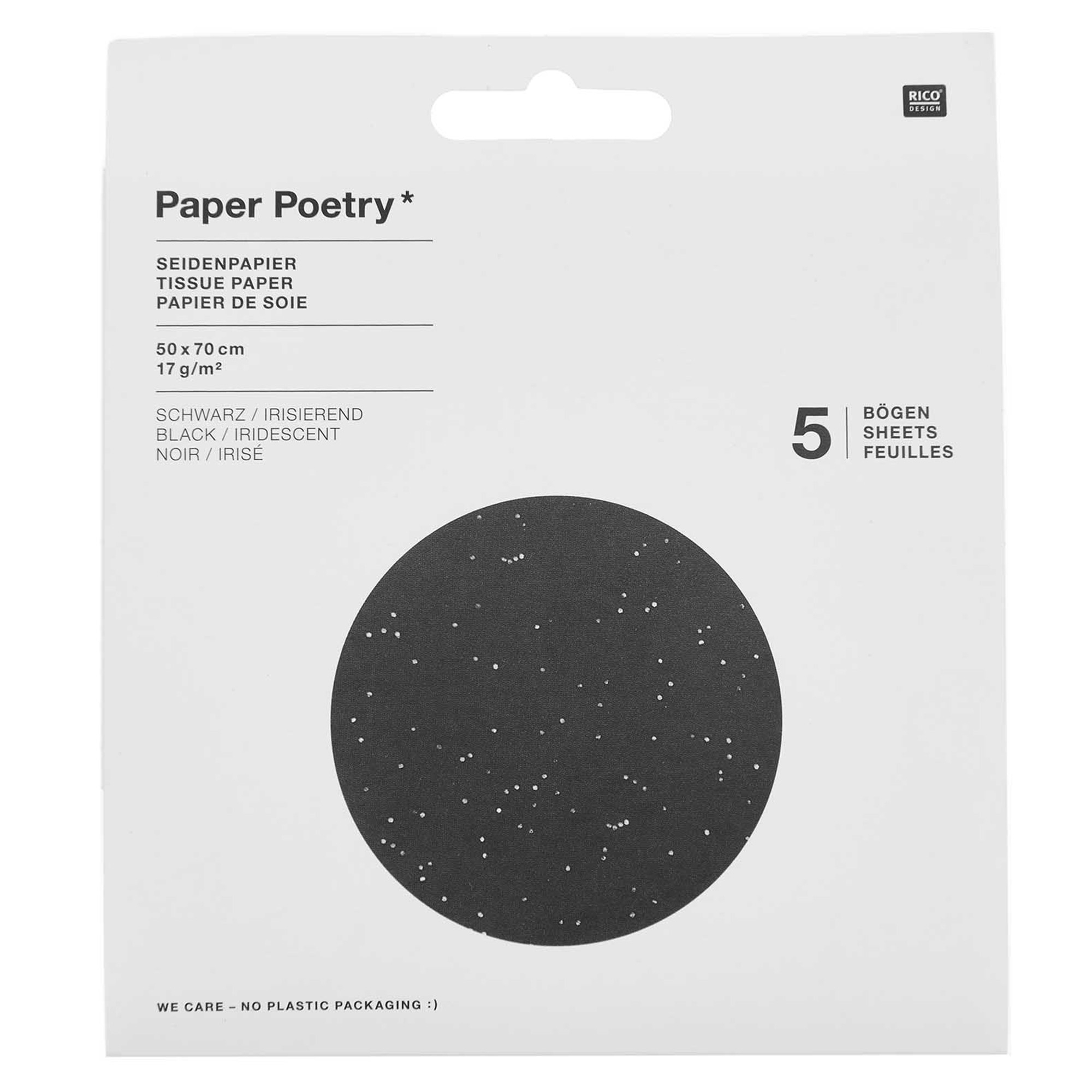 Seidenpapier Schwarz Irisierend, 5 Bögen Seidenpapier Schwarz Irisierend, 5 Bögen