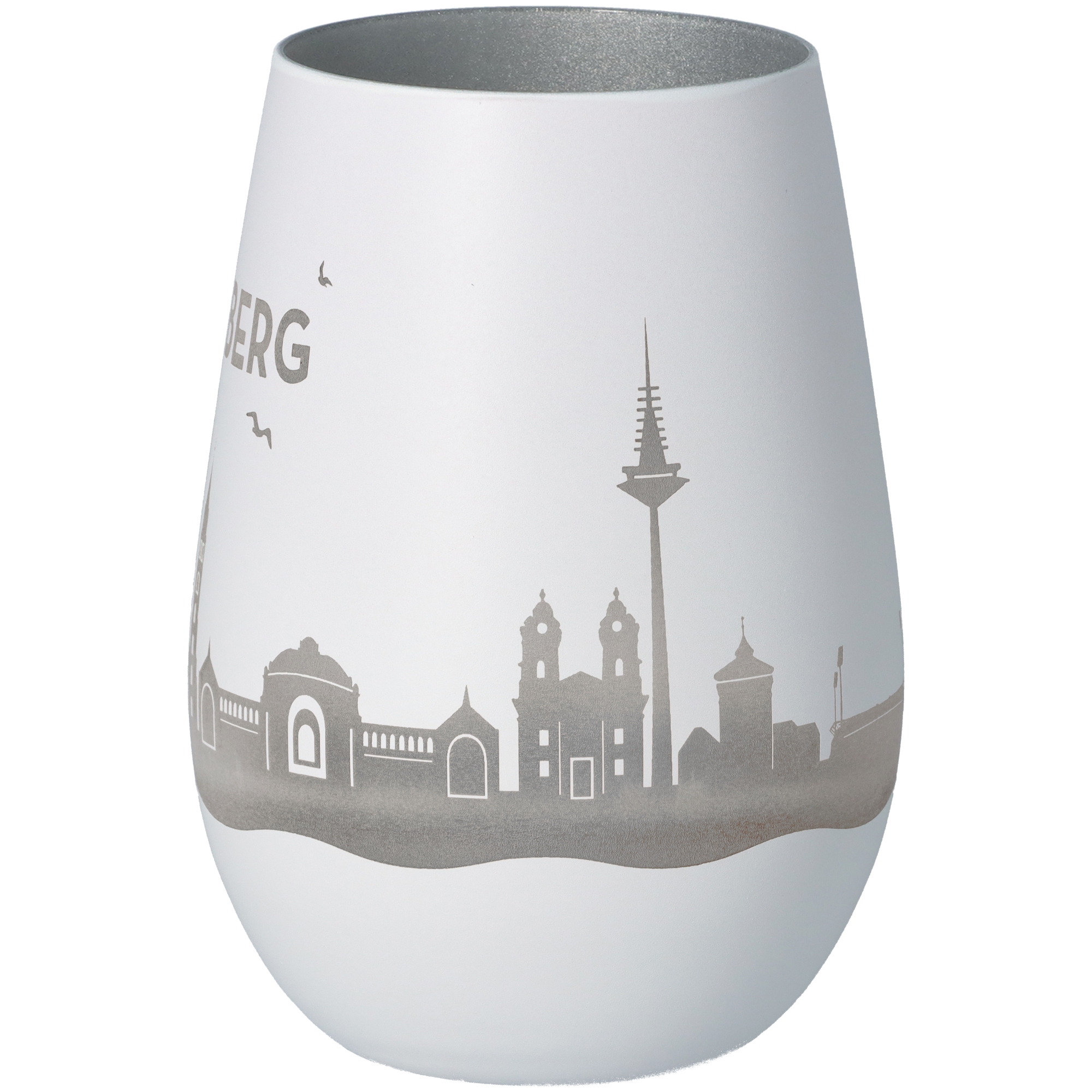 Windlicht Skyline Nürnberg Weiß/Silber Windlicht Skyline Nürnberg Weiß/Silber