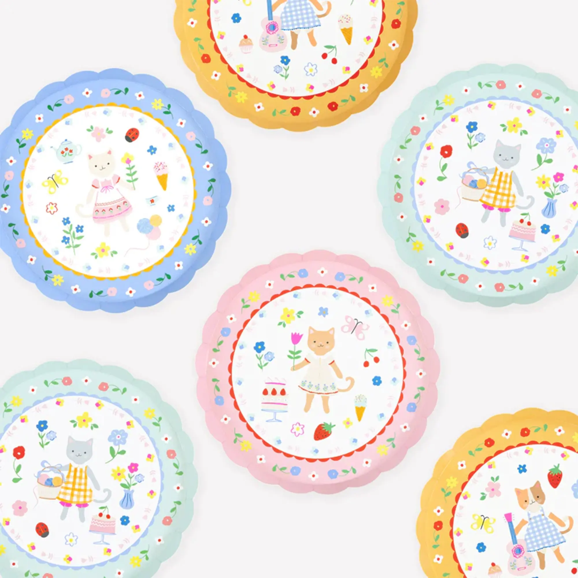 kuchenplatte, cartoon-platte, deko-plate, multicolor-ros, kinderservier