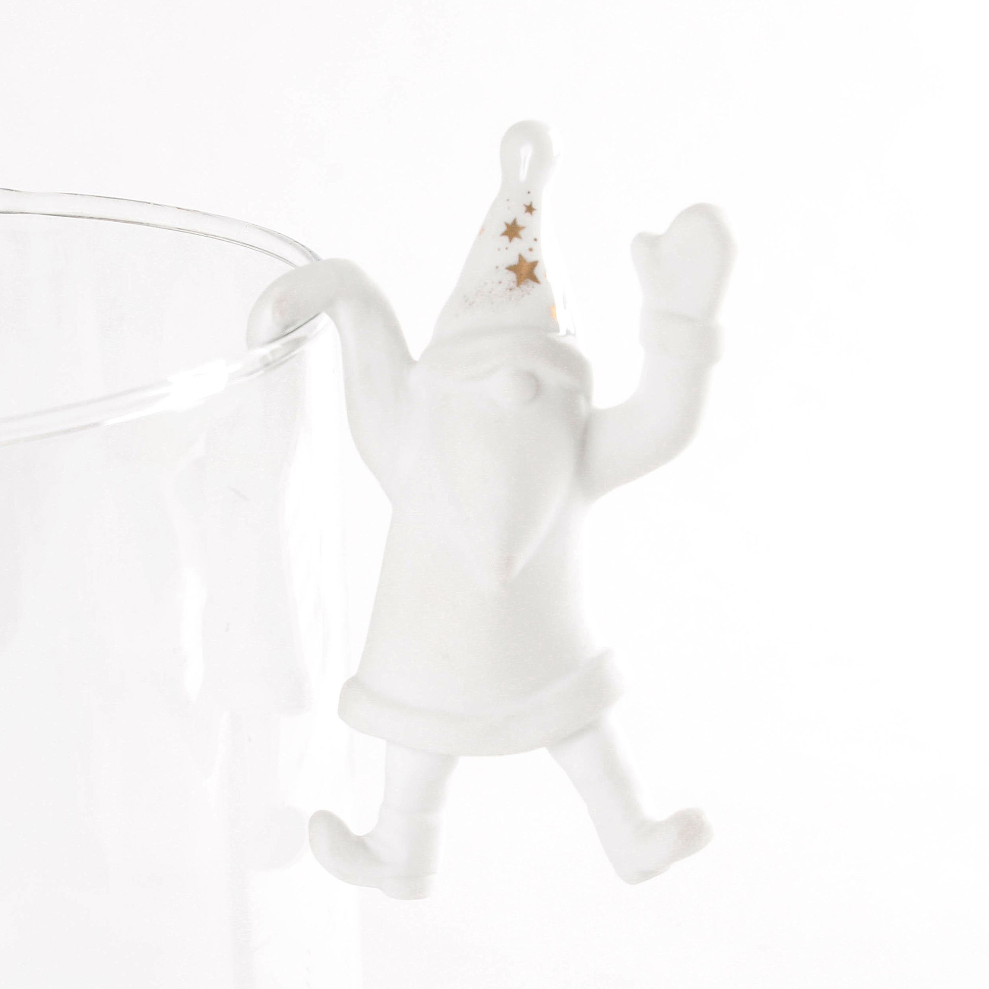 Porzellan Kletter Santa "Goldene Sterne"