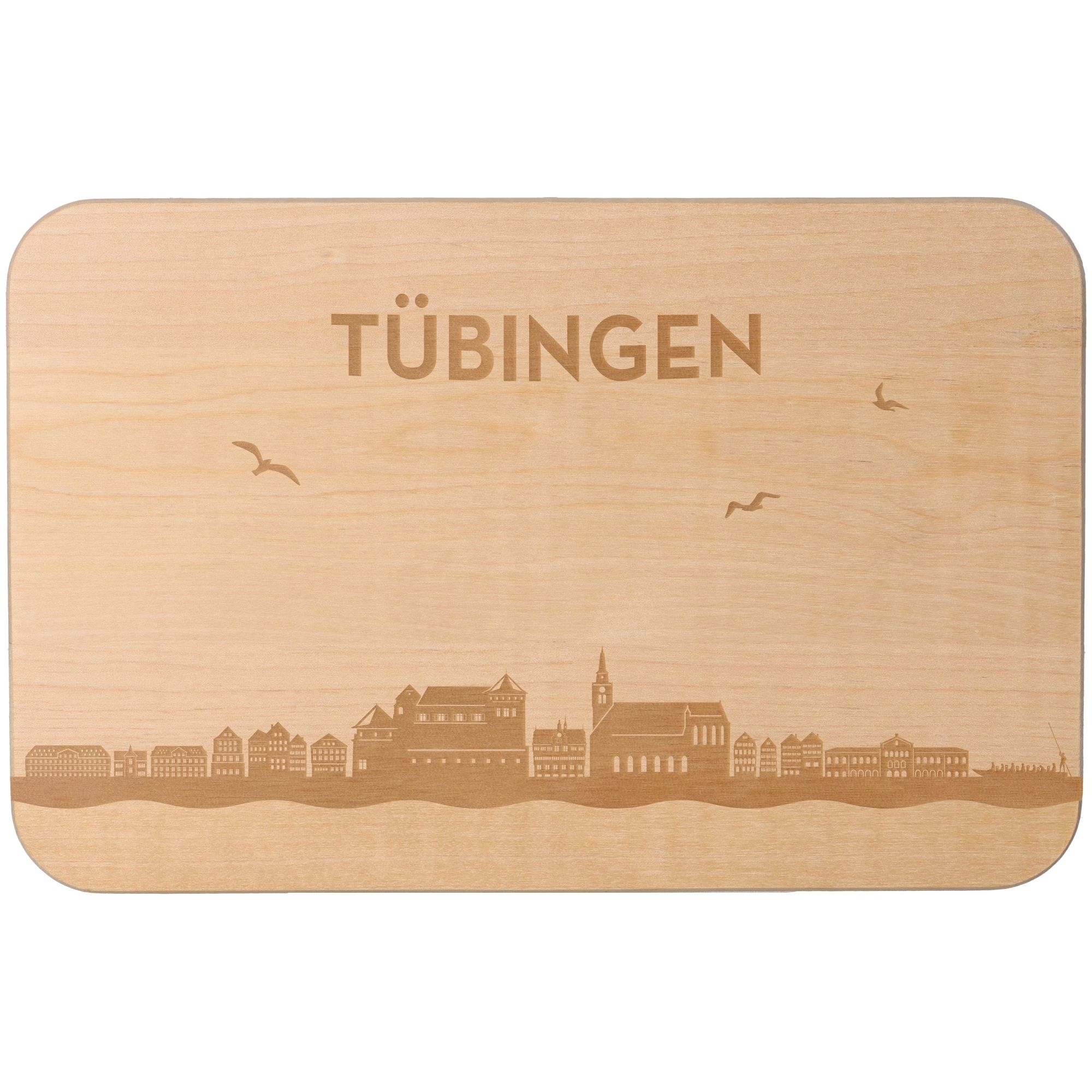 02cf79d8aec213ce238c48a329e15cdee9a13c42 Frühstücksbrett Skyline Tübingen 23cm x 15cm x 1cm